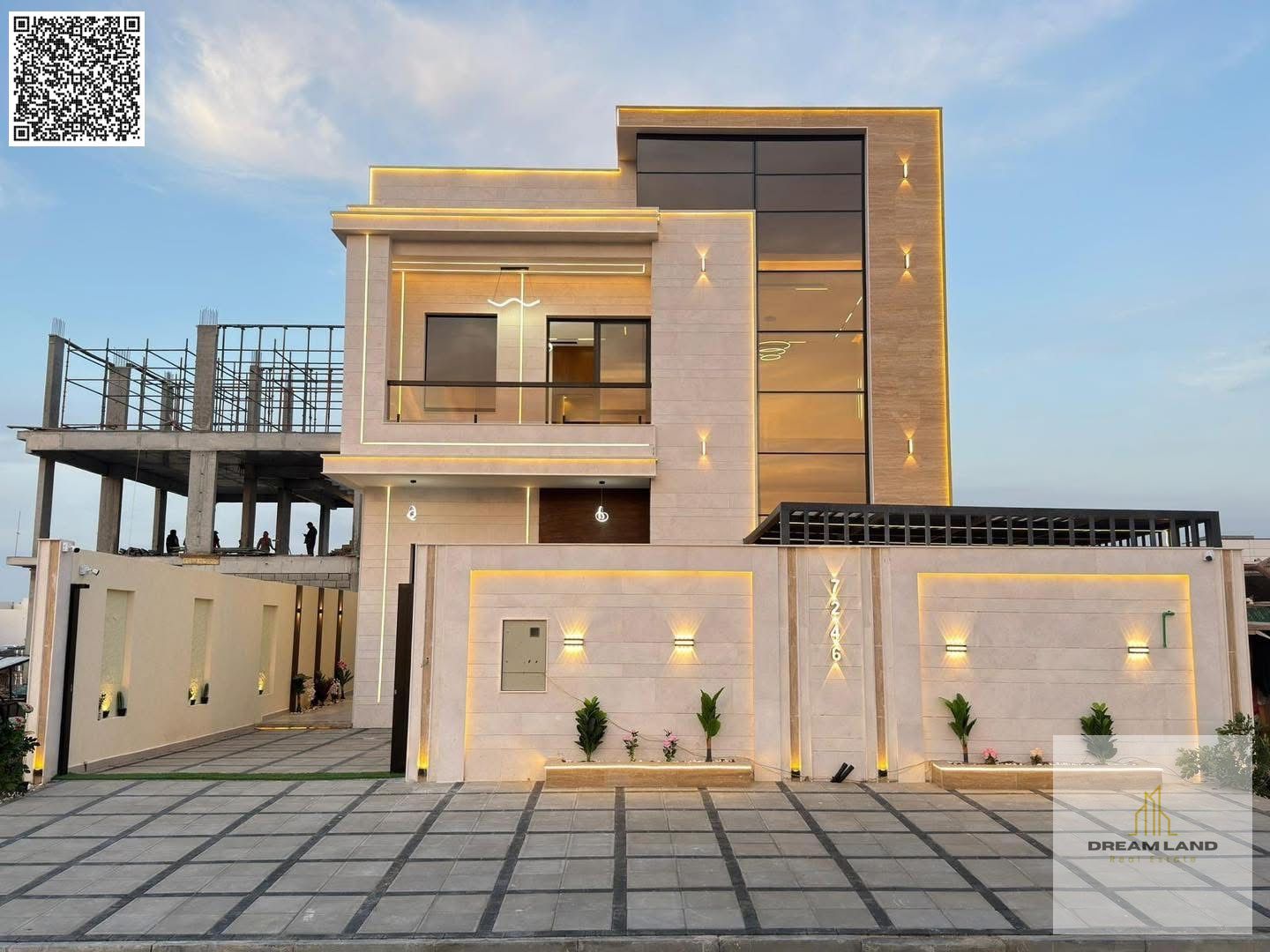 For sale: A distinctive residential villa in Al Helio 2, Ajman, specifically in Al Helio, a quiet residential area. The villa features a design suitab