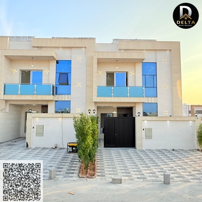 Townhouse villa for sale in Al Helio 2 area, Ajman, with a setback, at a very special price. This villa is distinguished by its proximity to services