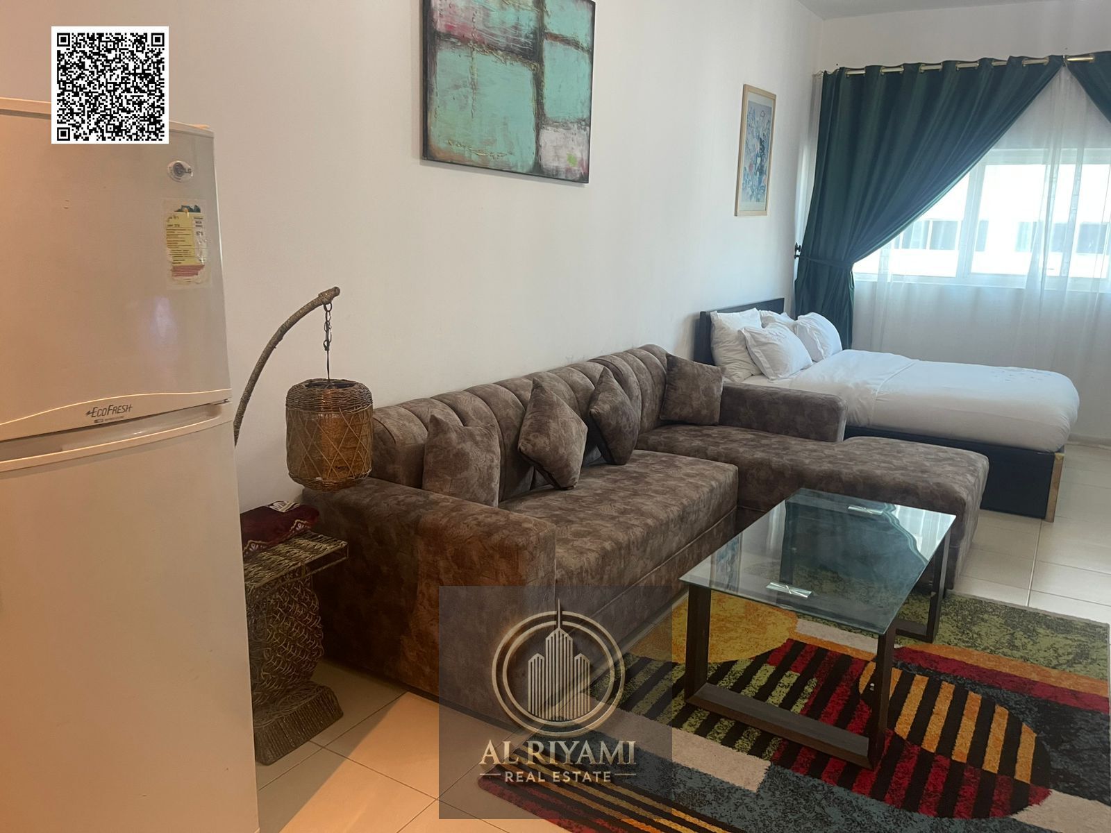 Monthly studio apartment including bills, gym, pool and parking in Ajman One Towers