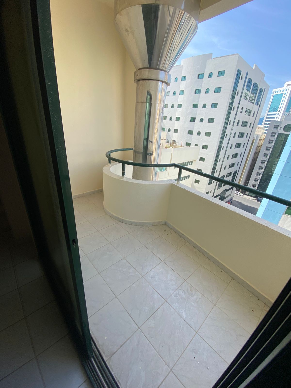 Apartment for rent in Al Qasimia 3BR hall maid room 4 bathrooms balcony central AC AED 55000 call