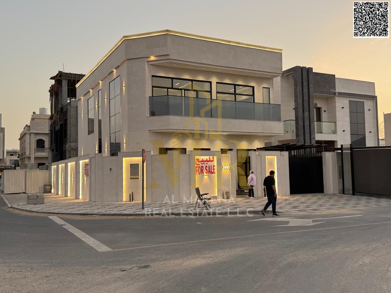 Corner villa for sale in Al Bahia, price includes registration and ownership fees
