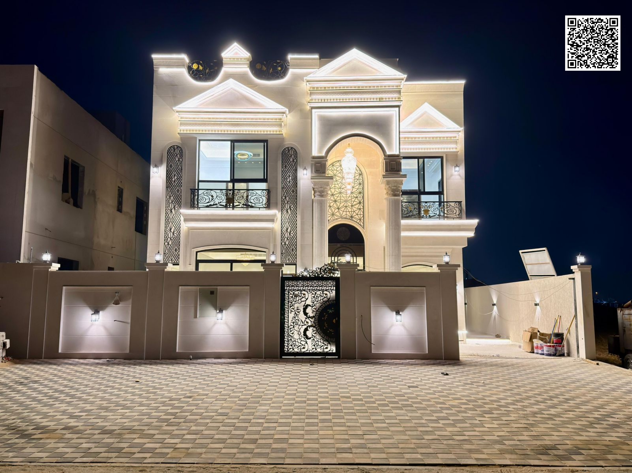 Direct from the owner, including all ownership fees, a villa from the most luxurious villas in Ajman, with personally customized construction and fini