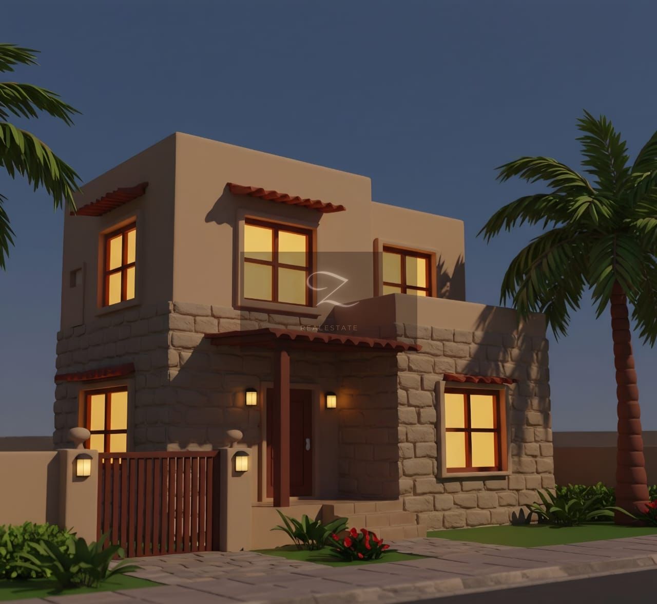 Villa for sale in Al Ramaqiya area second plot of land from a main road.