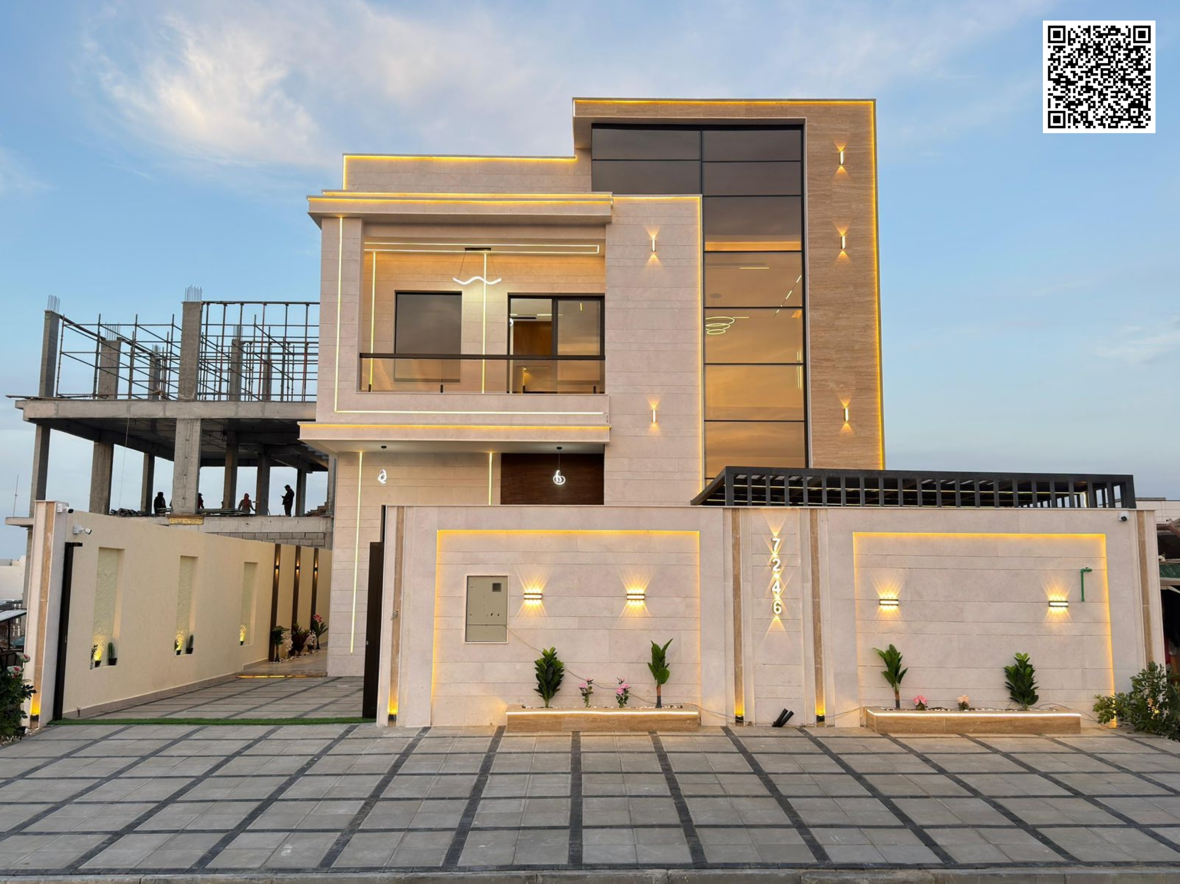 Direct from the owner, including all ownership fees, a villa from the most luxurious villas in Ajman, with personally designed super deluxe constructi