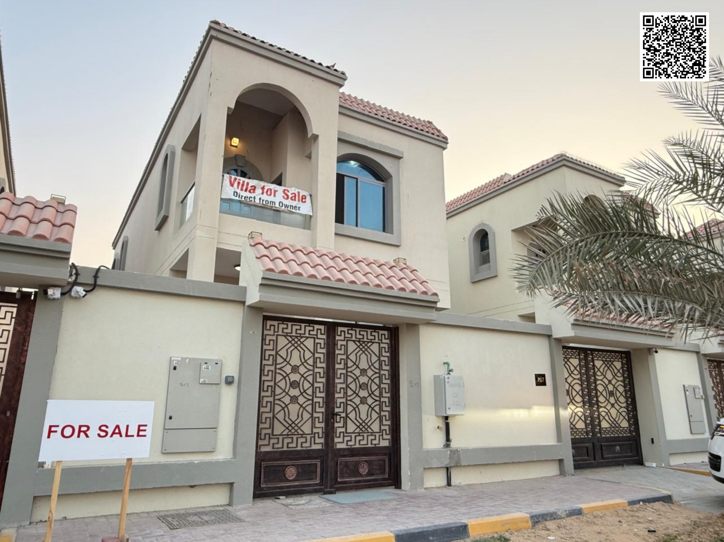 Direct from the owner, including electricity and water fees, a villa from the most luxurious villas in Ajman with personally constructed and finished