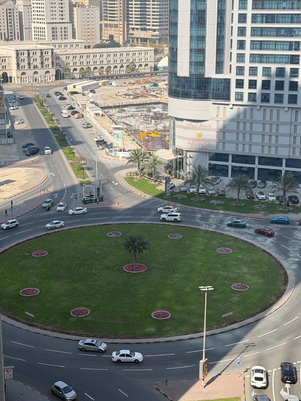 3BR apartment with living room in Al Taawun, front view, owner-covered AC, master maid’s room, flexible payment options.