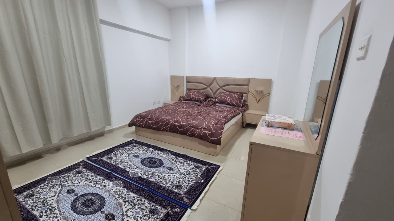 Furnished 1BHK, first occupancy in **Al Khan**. New finish, modern furniture, prime location near all services.