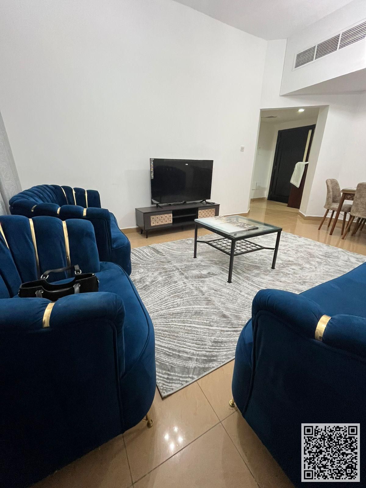 Luxury Apartment One bedroom and living room with balcony for monthly rent in Ajman, Al Rumaila. Fully furnished, at a special price! Rent include