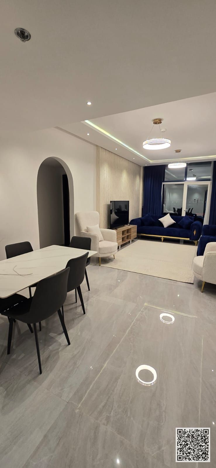 Luxury Apartment Two bedrooms and a living room with a balcony offering an open view, available for monthly rent in Ajman Century Tower. Includes