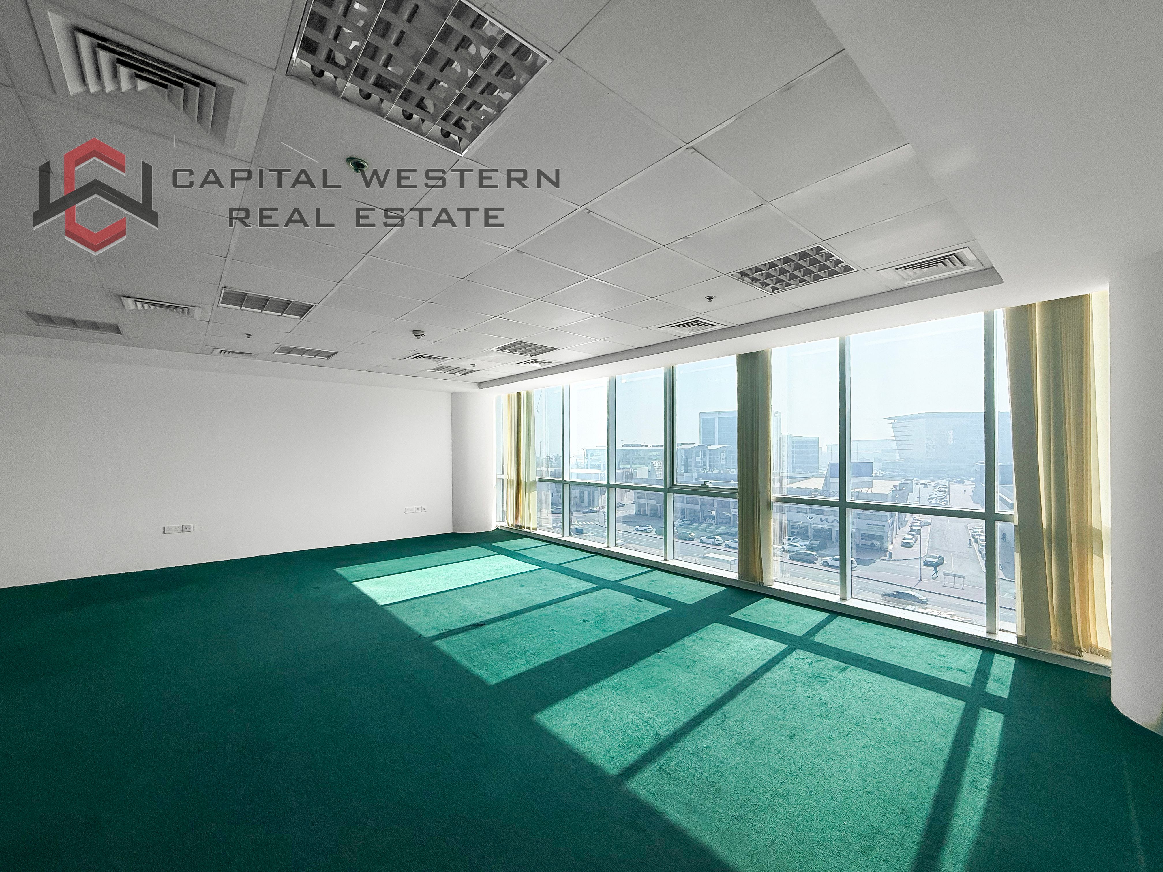 Prime Location, Carpeted, Bright Office, Road View