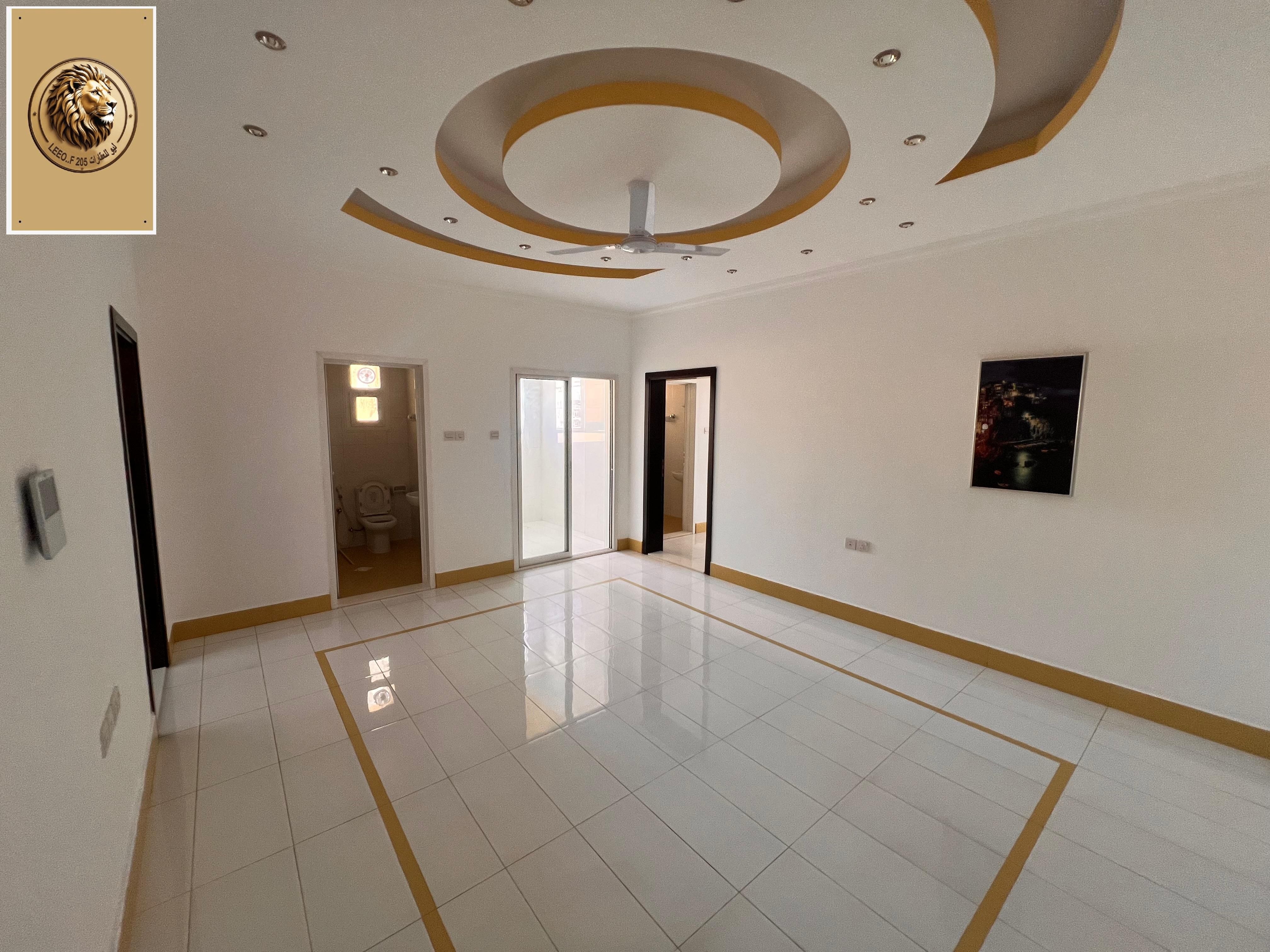For rent, two rooms, a hall, three bathrooms, a balcony, closets in the wall, large areas, and a special location next to Ammar Street, behind Al-Safi