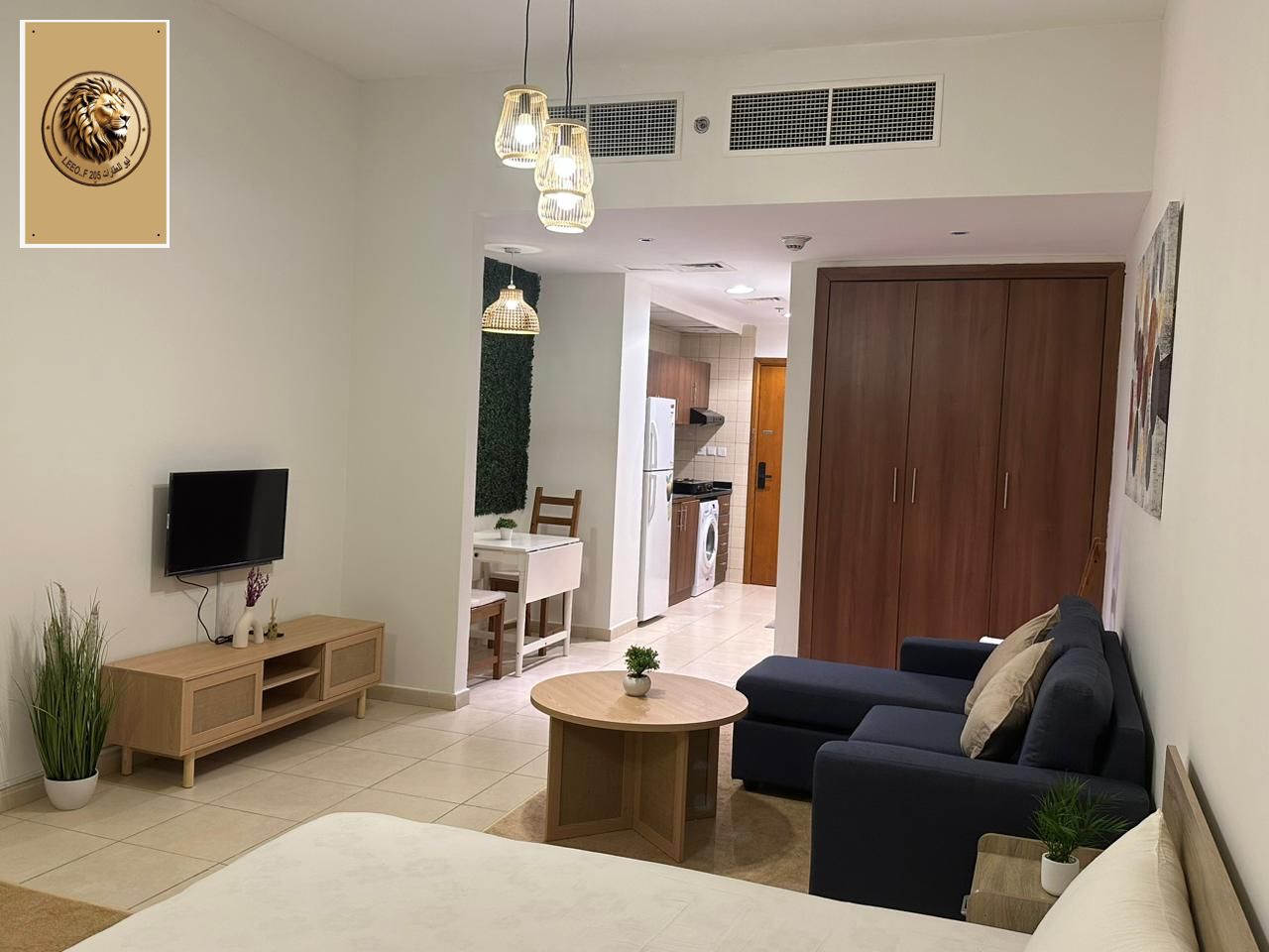 Furnished studio with hotel-style furniture in Al Rashidiya 3 – Ajman One Towers | Second row from the corniche for only 3700