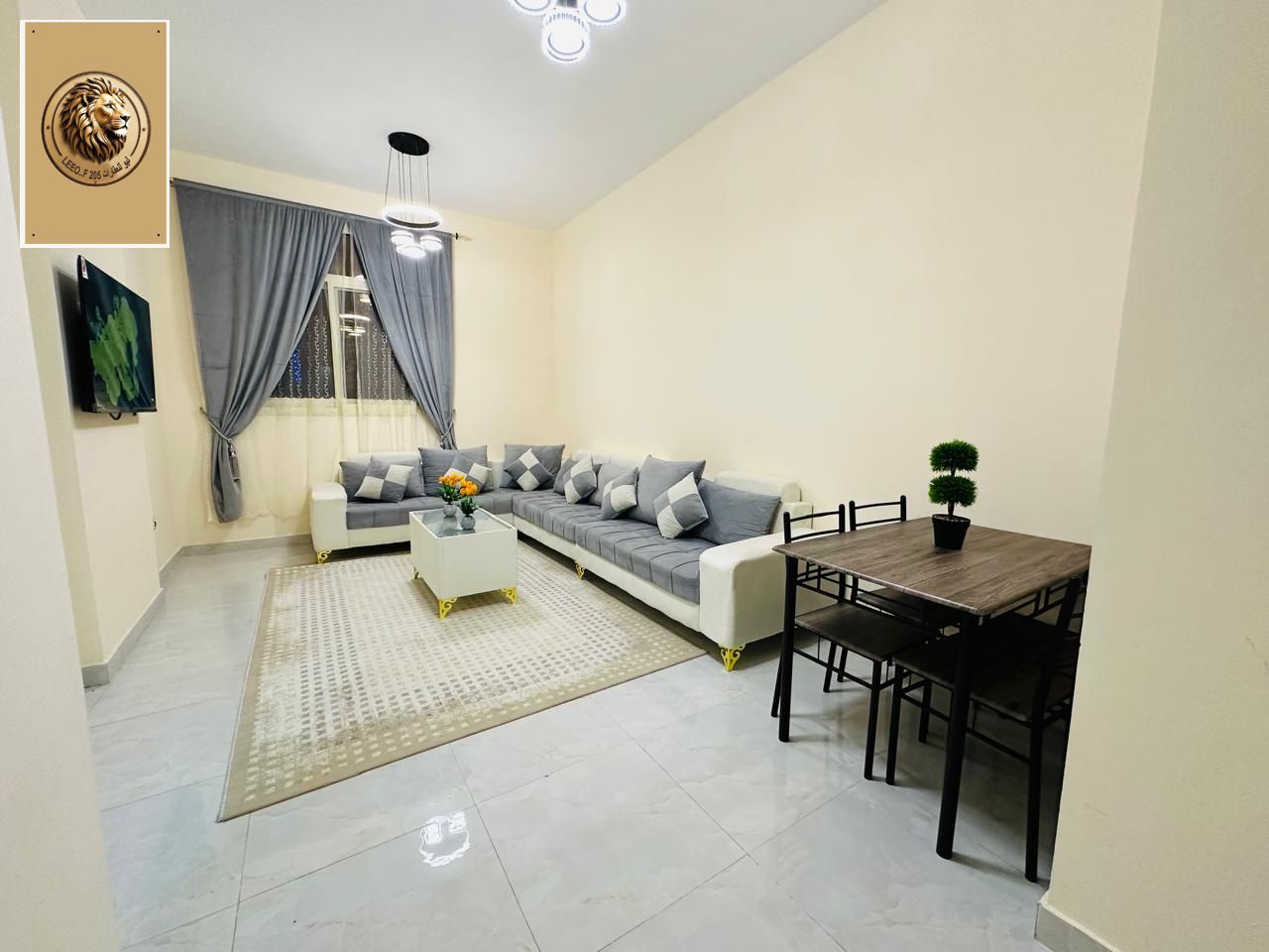 Two bedrooms and a living room furnished for monthly rent, newly furnished, in a prime location in Ajman, Al Nuaimiya 2 area.