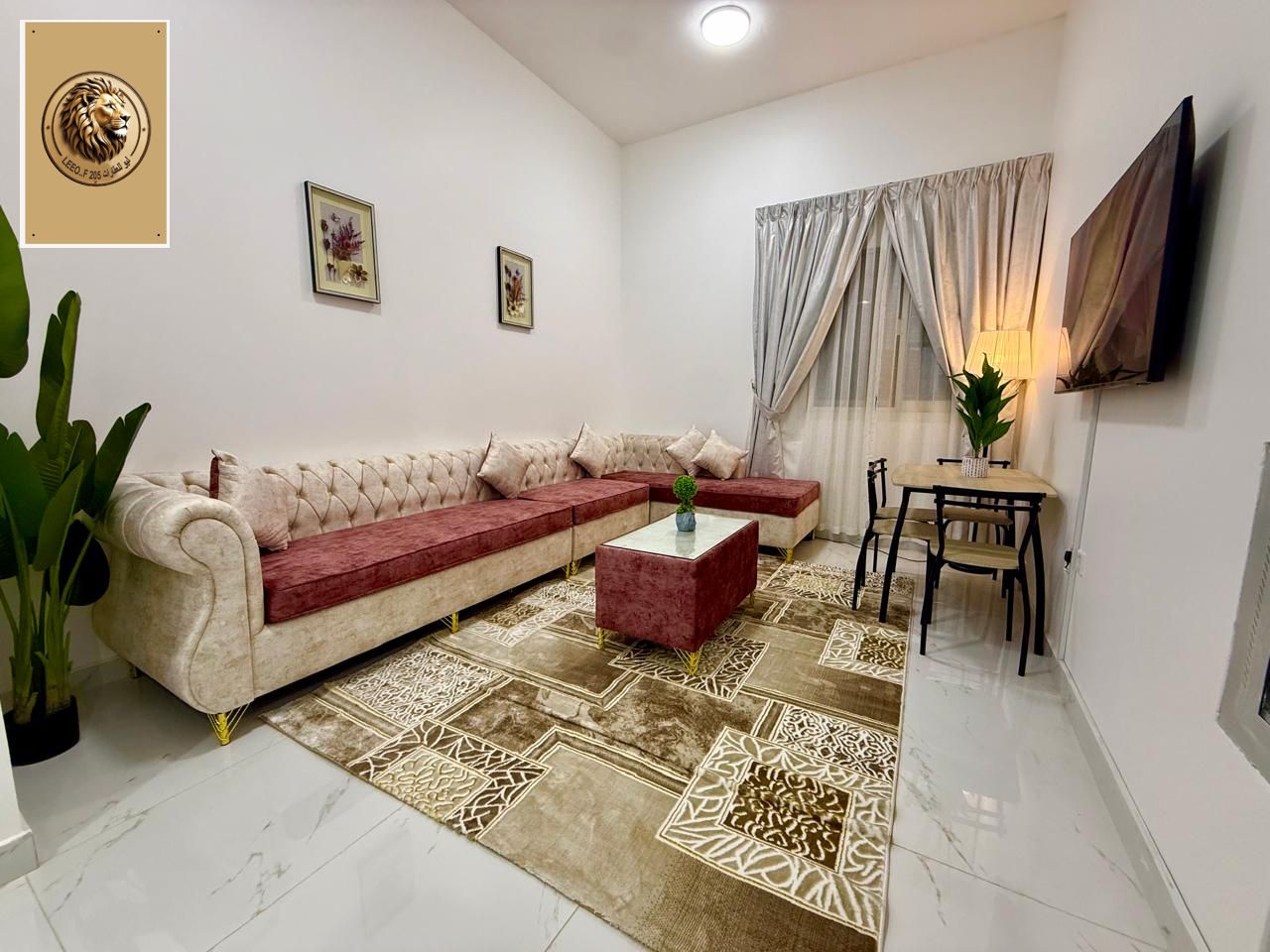 Furnished one-bedroom apartment with a new setup, bills included, located in Al Naeemia 2 near Sharjah. The apartment is very clean and spacious.