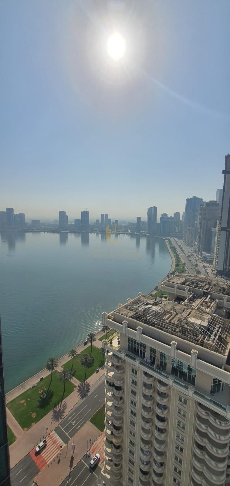 For Rent Luxury 2 Bedroom Apartment with Living Room in a Frontline Tower on the Lake with Stunning Side View of Khalid Lake
