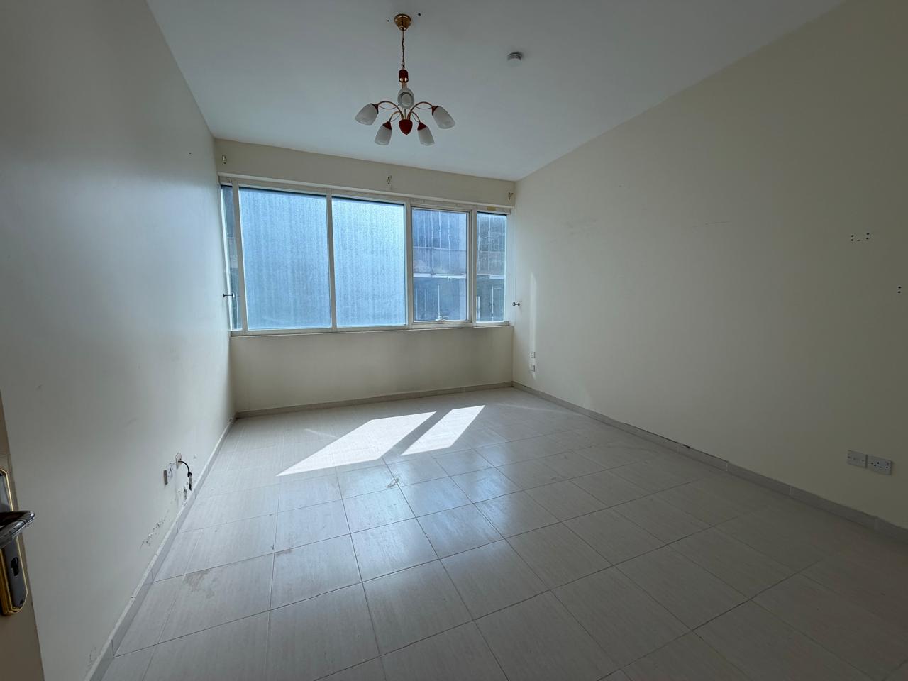 For rent 3BR + living room front-view in , AC by owner, maid’s master room, 4 cheques only, rent AED 65,000.