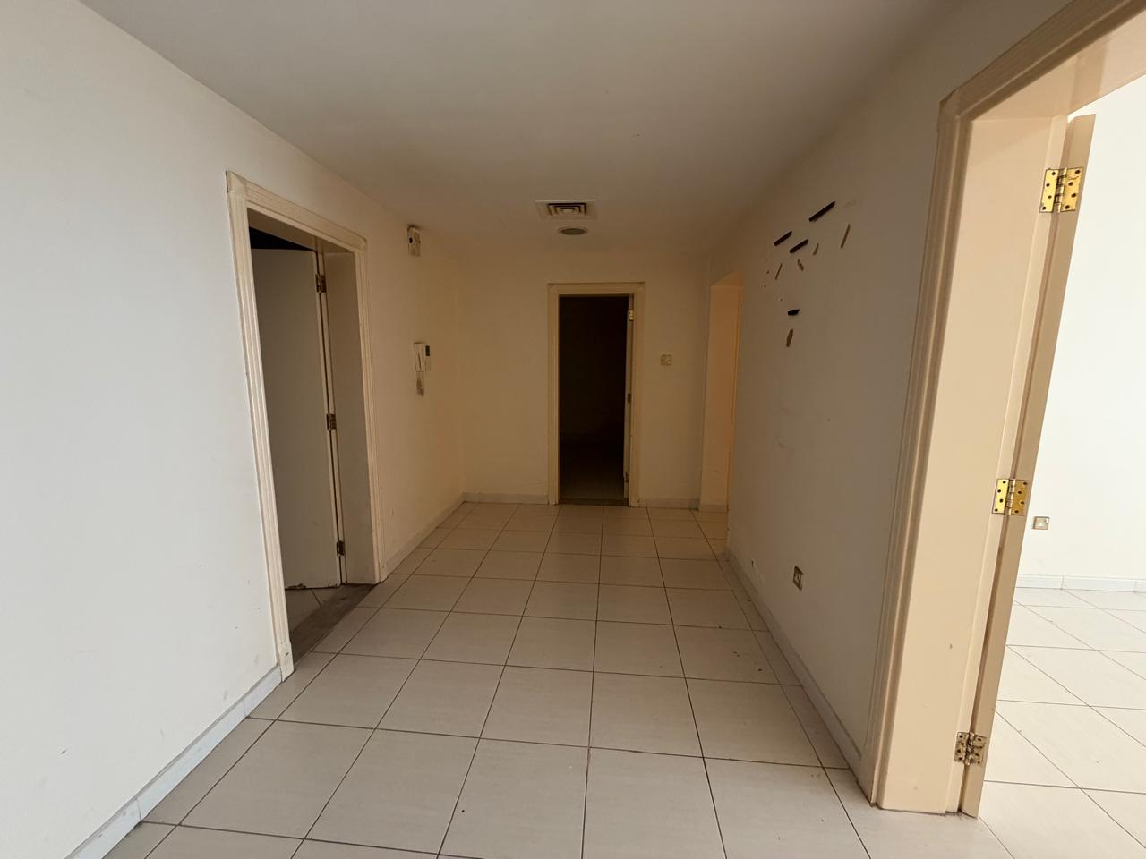 For rent 3BR + living room in , AC by owner, maid’s master room, 4 cheques only, rent AED 65,000.