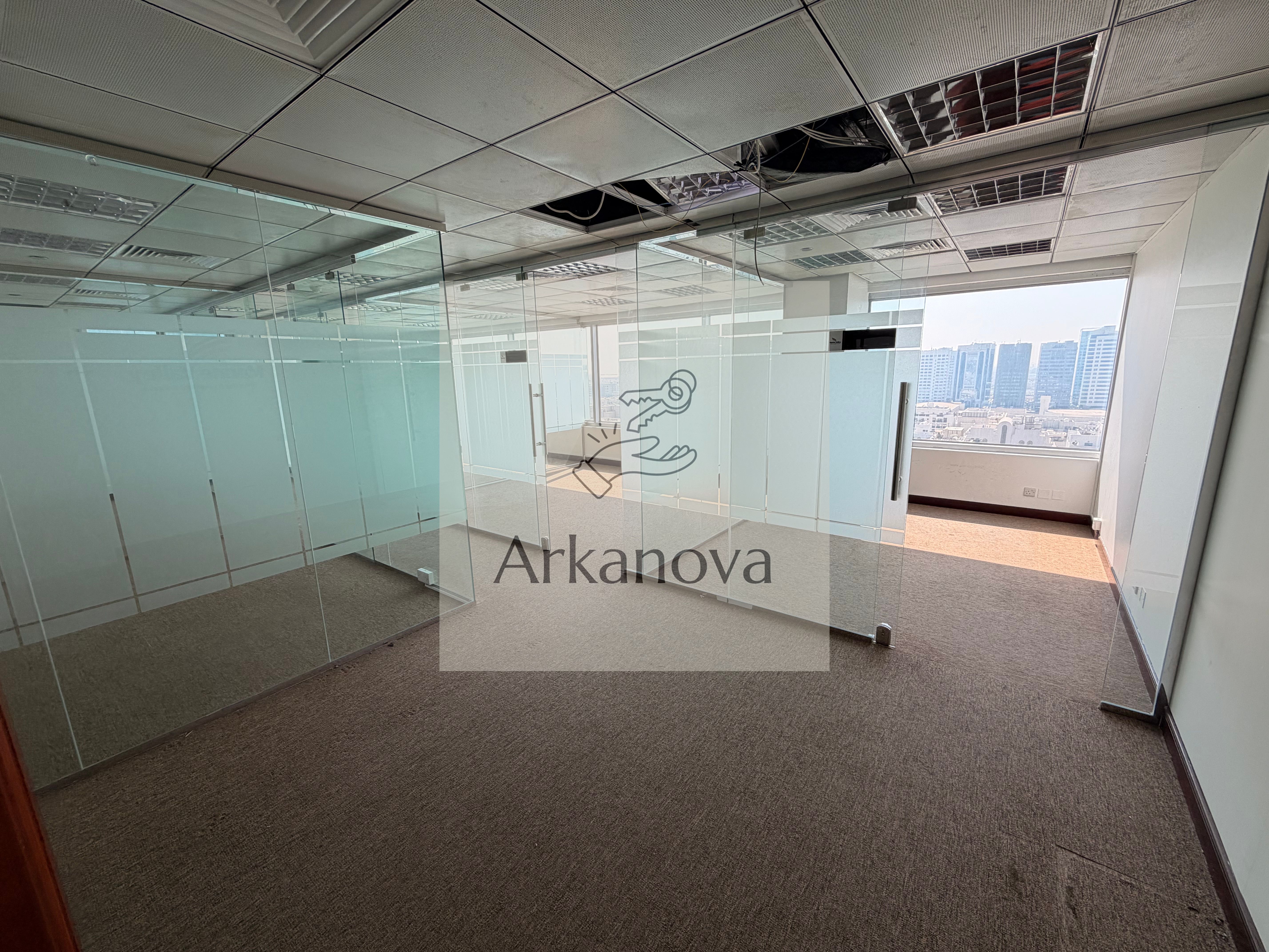 Fully Fitted Office | High Floor | Prime Al Nahyan Location Al Mamoura| Size 107 sqmt| Natural Sun light |Area divided to 5 offices