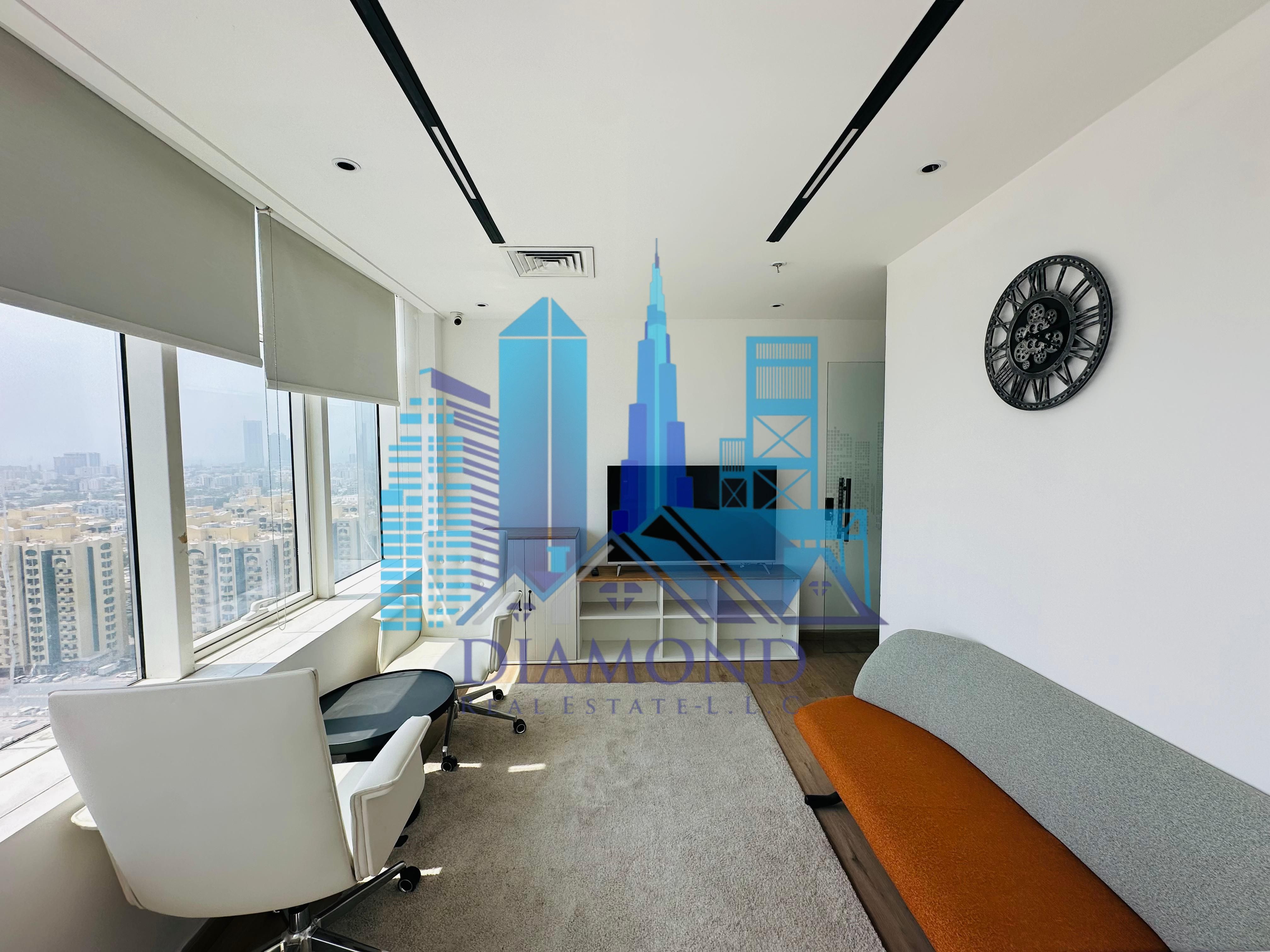 Furnish Big size Office For Rent in Horizon Tower Ajman downtown.