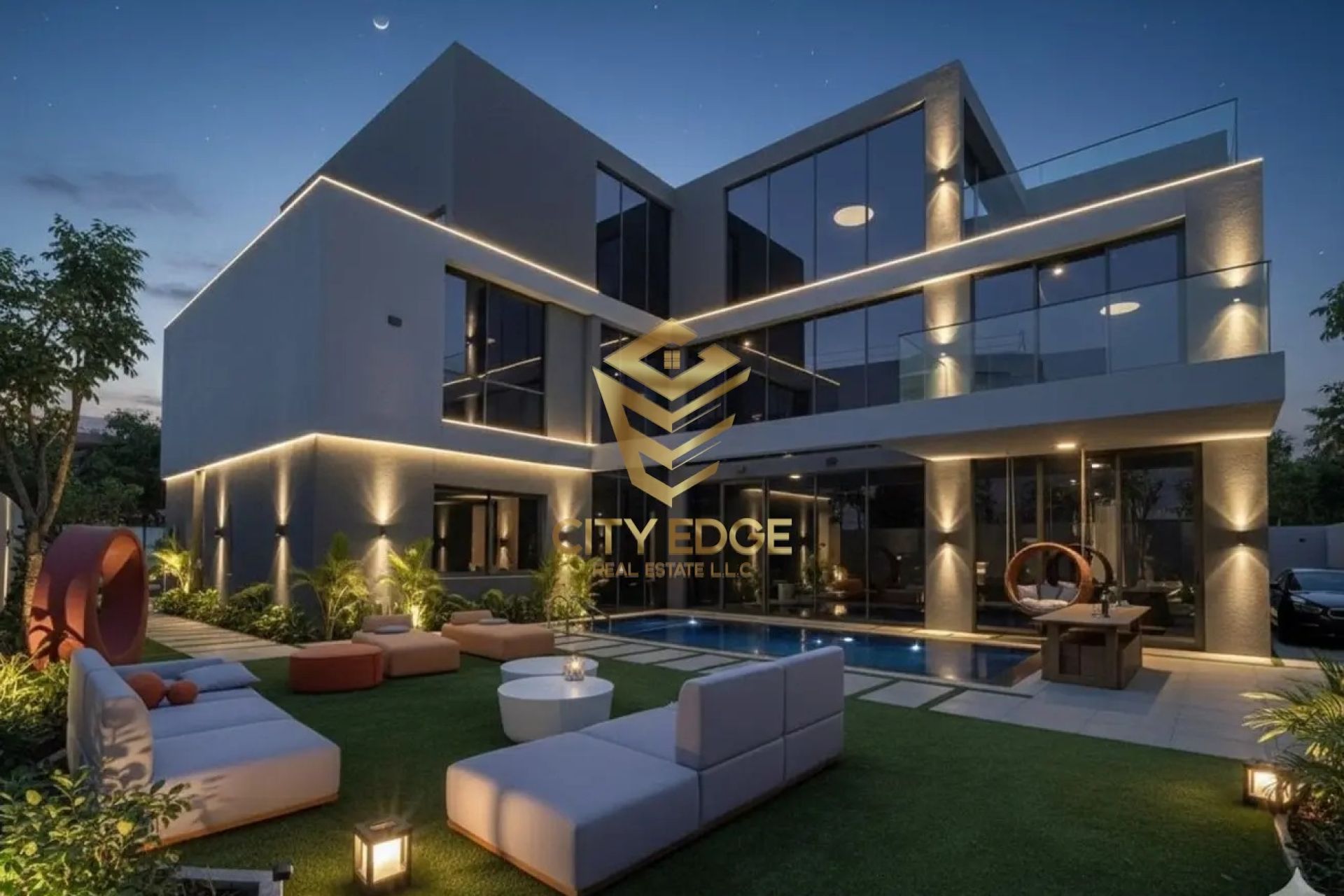 Luxury 5BR villa , green spaces , 5% down