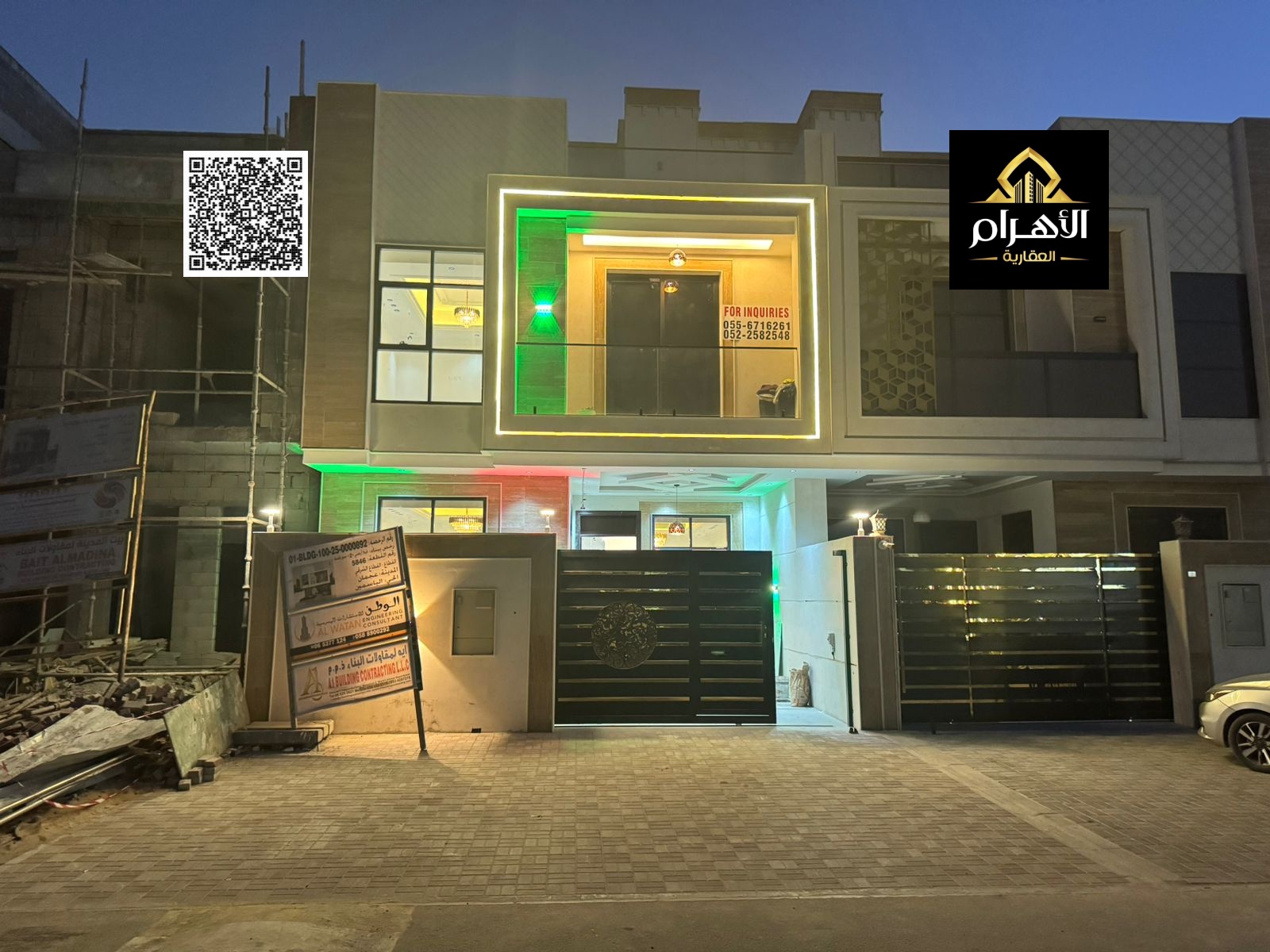 A distinctive villa for sale in Al Yasmin, situated on a 1,800 sq ft plot with a 3,220 sq ft built-up area, comprising two floors plus a roof terrace,