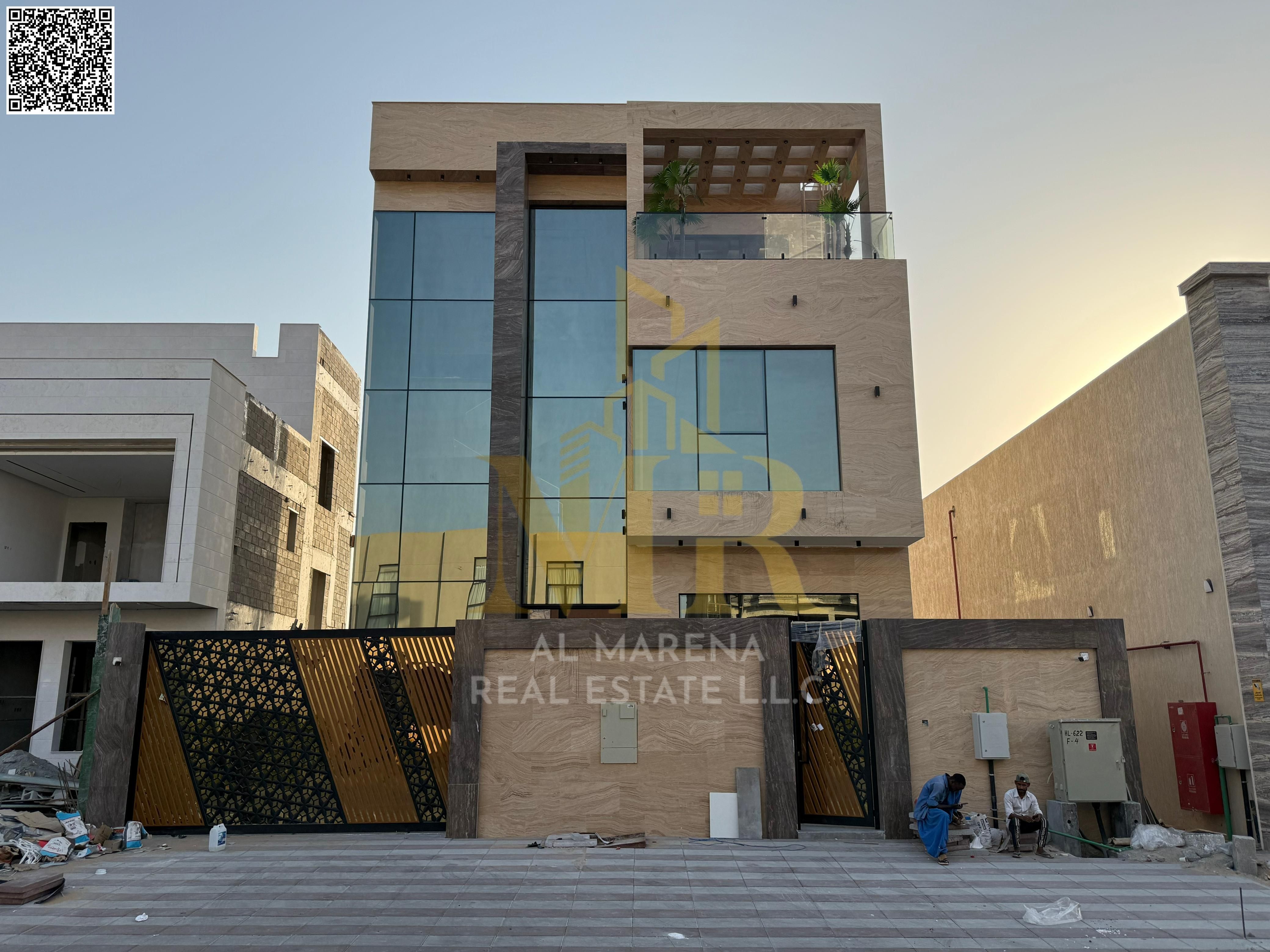 A villa with a price including electricity, water and air conditioning on the main street, ready to move in, in the most prestigious areas of Ajman. F