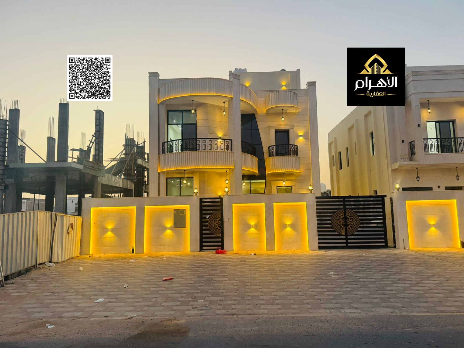 Luxury villa for sale in Al Helio – Ajman | 5 master bedrooms + spacious roof | Elegant modern design | Spacious areas and luxurious finishes | Regist