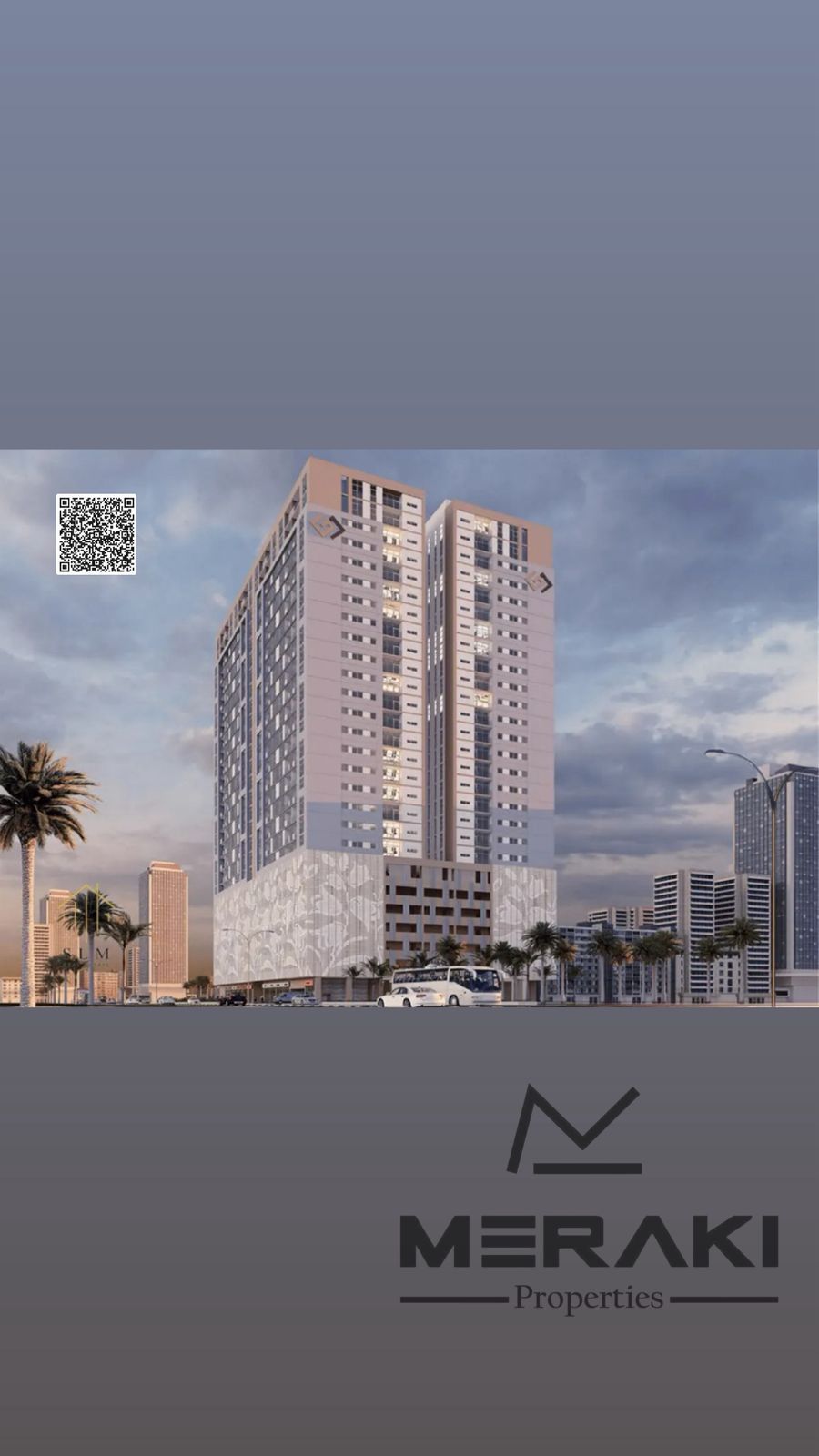 I own a two-bedroom apartment with a living room and a maid's room, featuring spacious areas and high-quality finishes, available for freehold ownersh