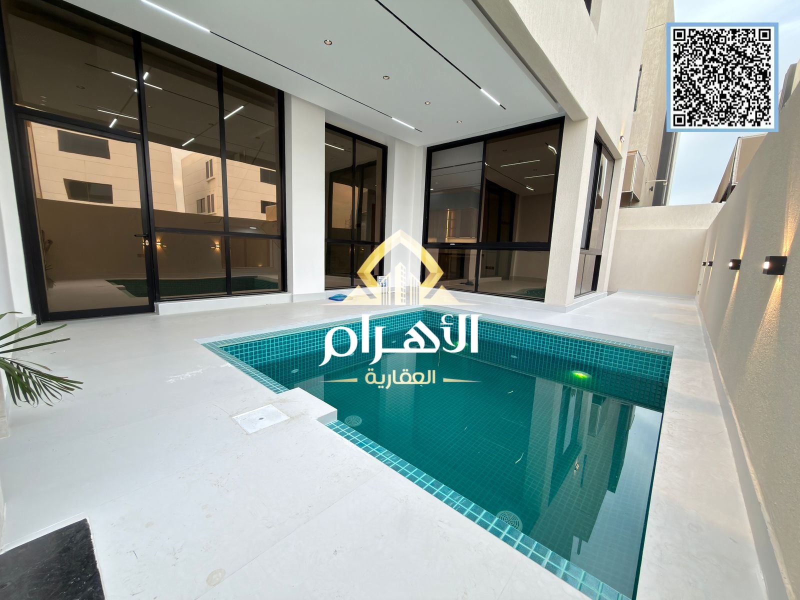 Luxury villa for sale in Al Bahia area, featuring two floors and a rooftop terrace. Modern design, spacious layouts, reception areas, and comprehensiv