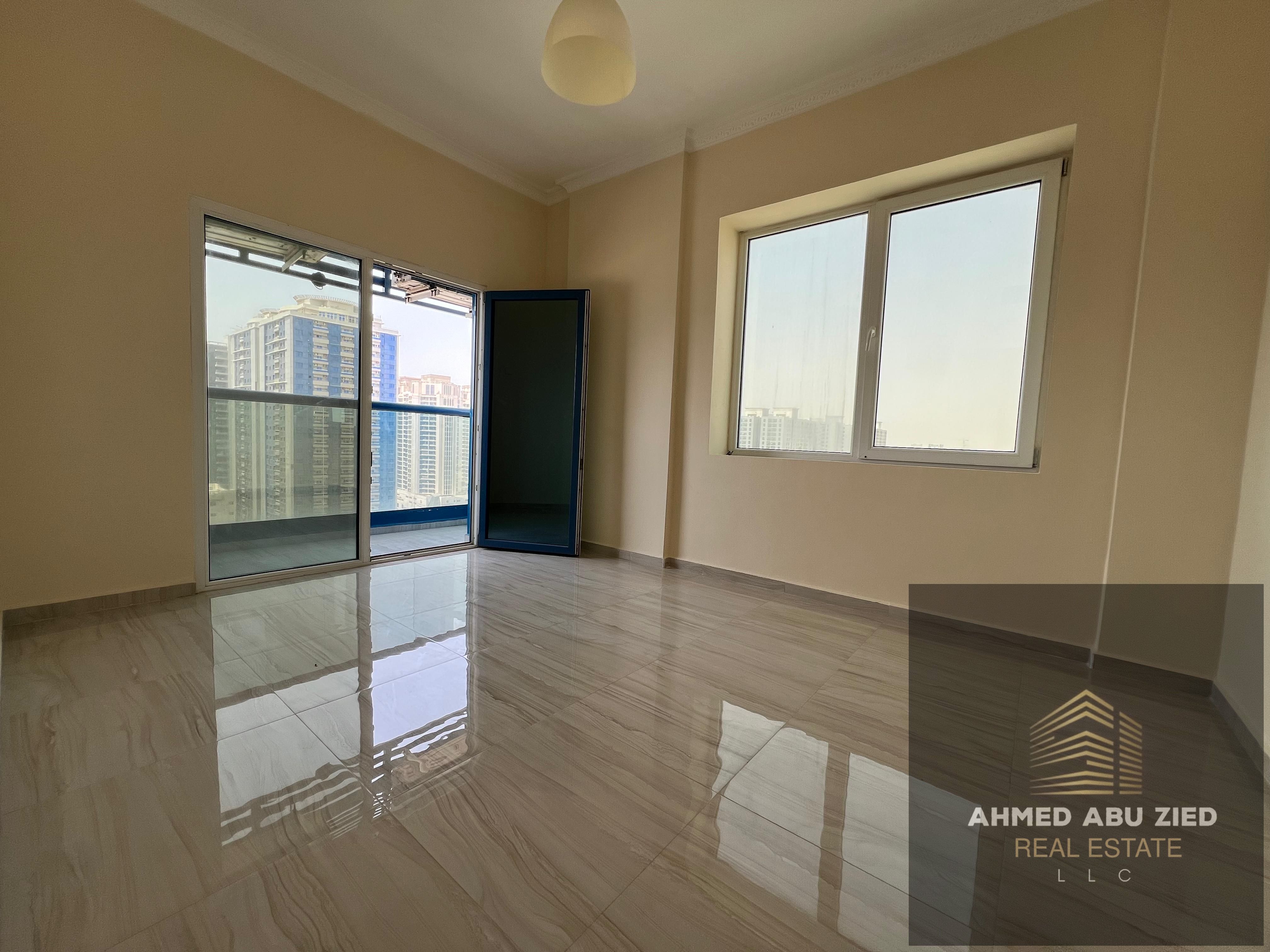 "2-bedroom apartment with living room in Al Naeemia 3, 2 bathrooms, free parking, 4-installment payment, deposit by cheque, priced at 46,000 – don’t m