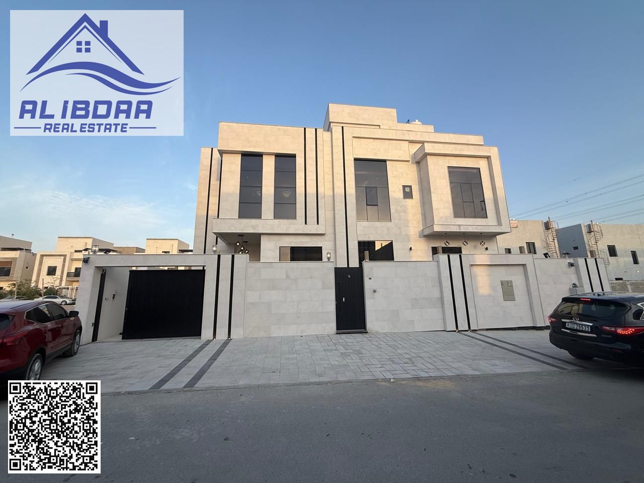 Villa for rent in Al Yasmin, first occupancy, opposite Al Rahmaniya, Sharjah. Prime location.