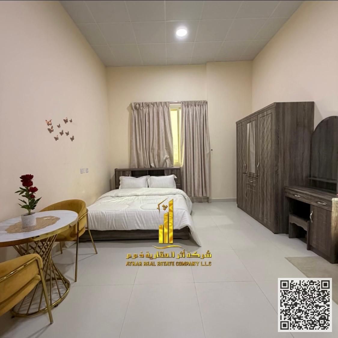 Luxurious fully furnished studio apartment with a semi-separate kitchen for monthly rent in Ajman, Al Rawda. At a special price! Rent includes