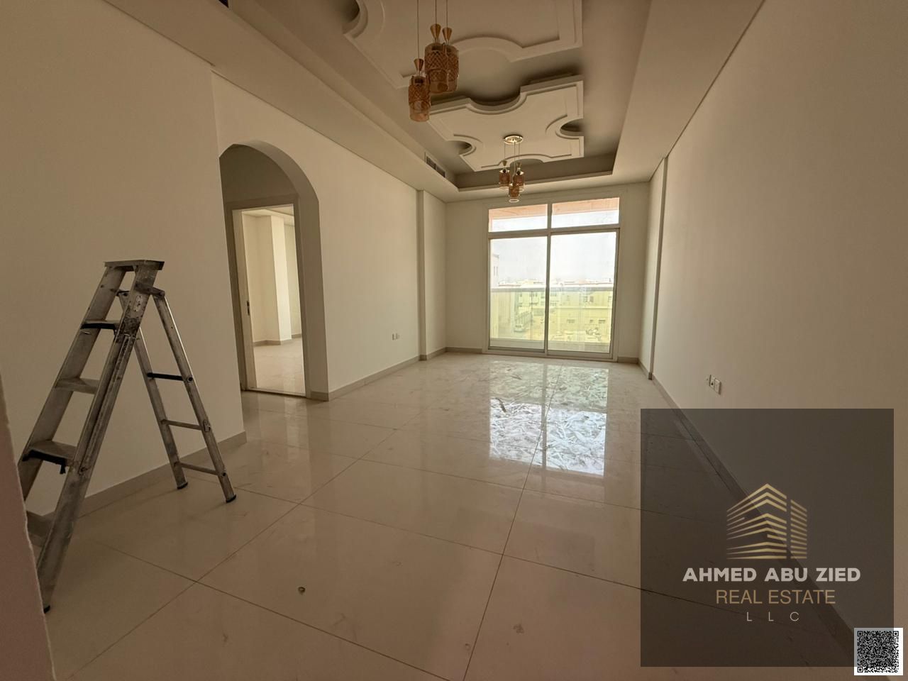 3BR apartment in Ajman, 3 baths, spacious living room, balcony, central AC, practical layout, modern finishes, prime location near all services, easy