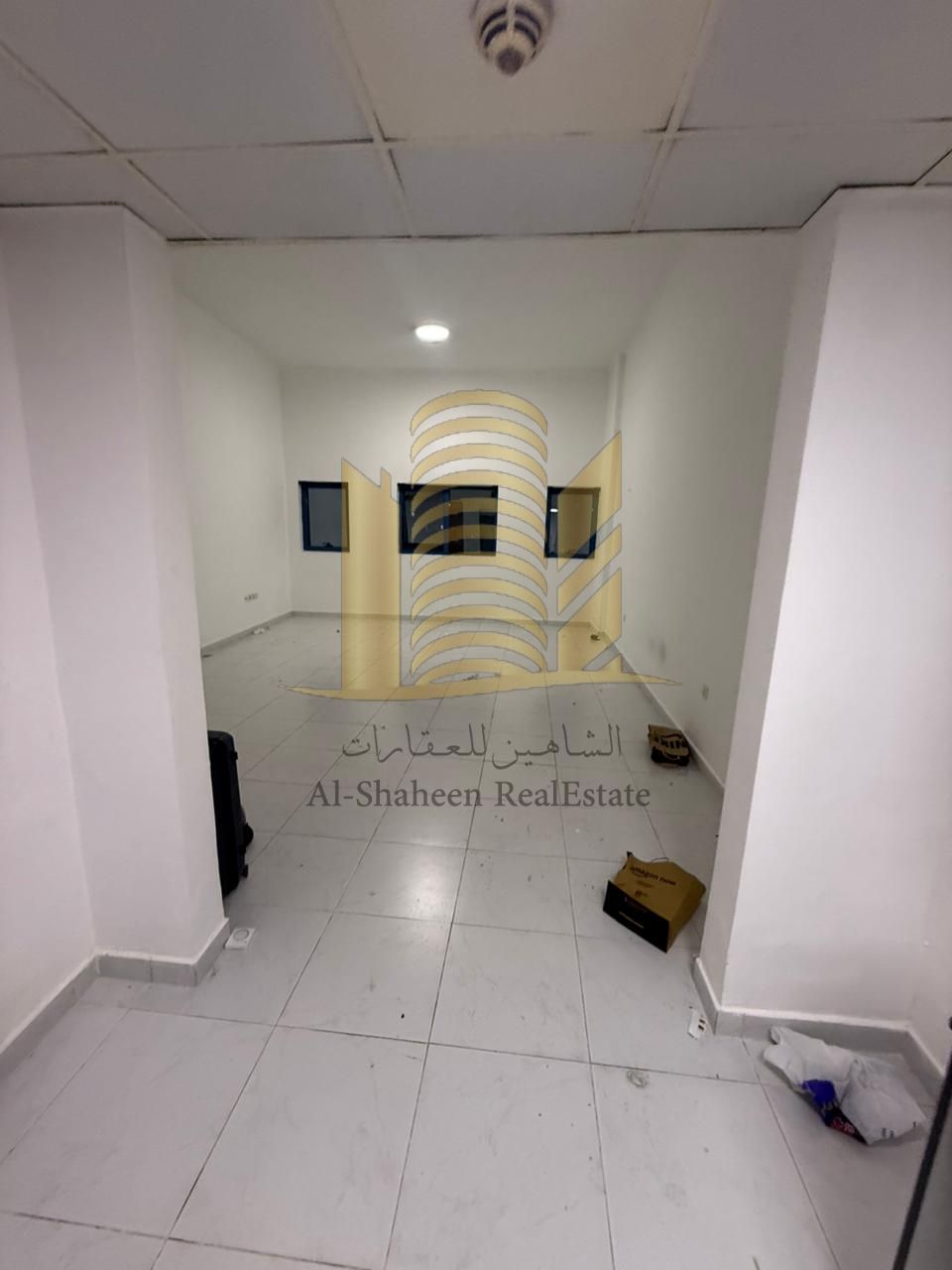 Studio apartment for monthly rent, unfurnished, in Falcon Towers, excluding utilities.