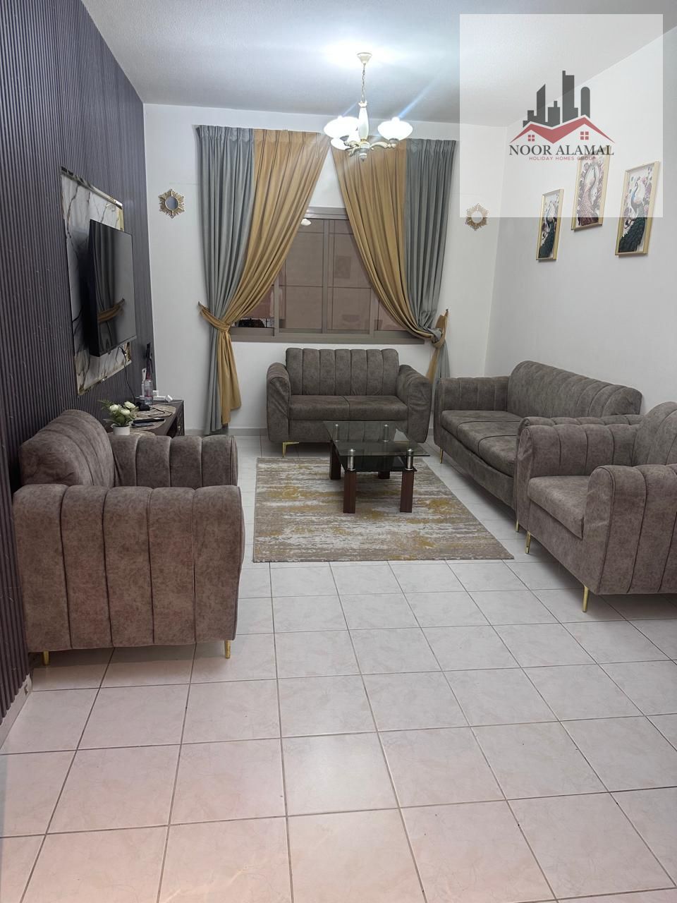 Sharjah, Al Taawun, one bedroom and living room, second occupant, furnished with super deluxe hotel-style furniture