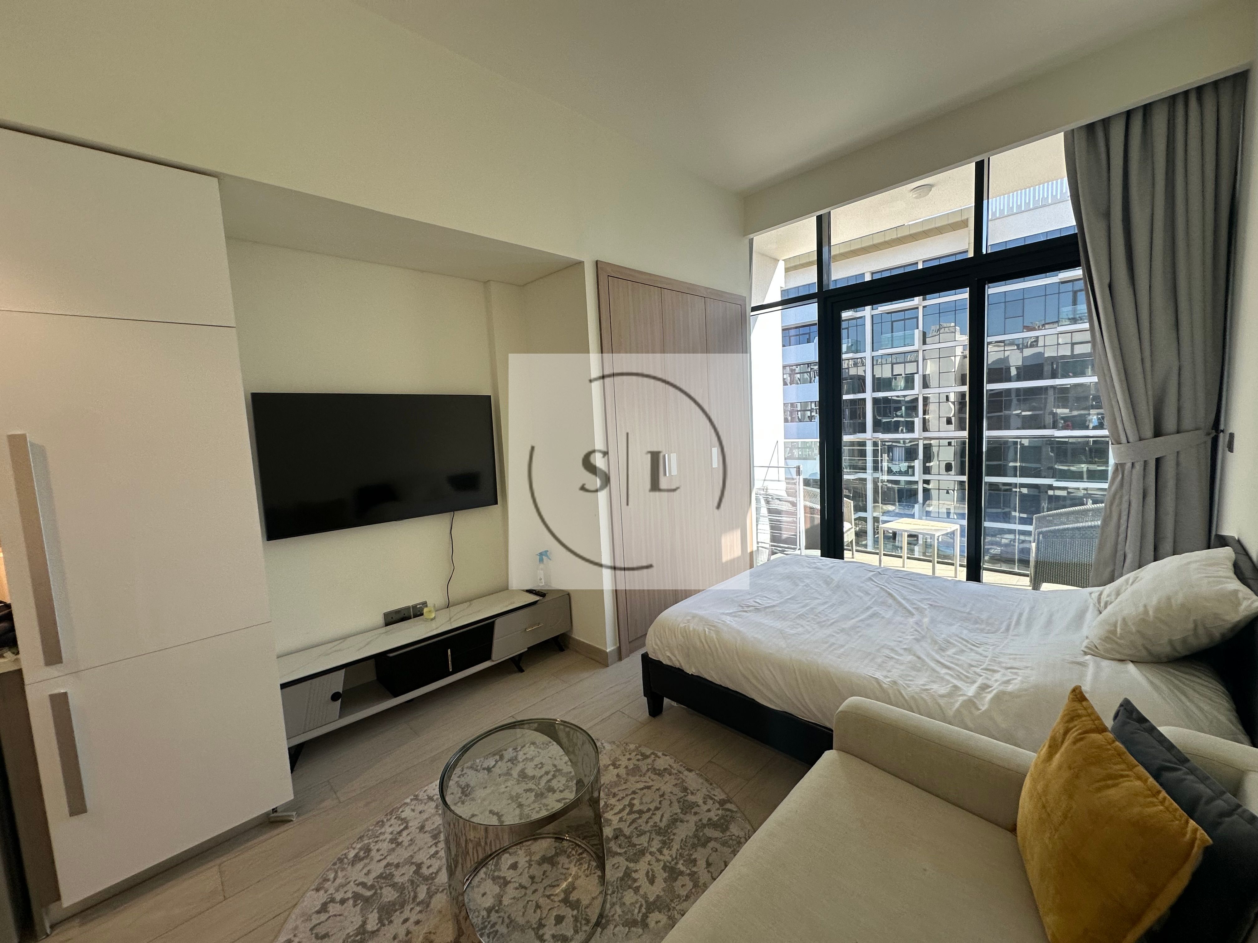 Furnished Studio | Balcony | Pool View | Well- Maintained