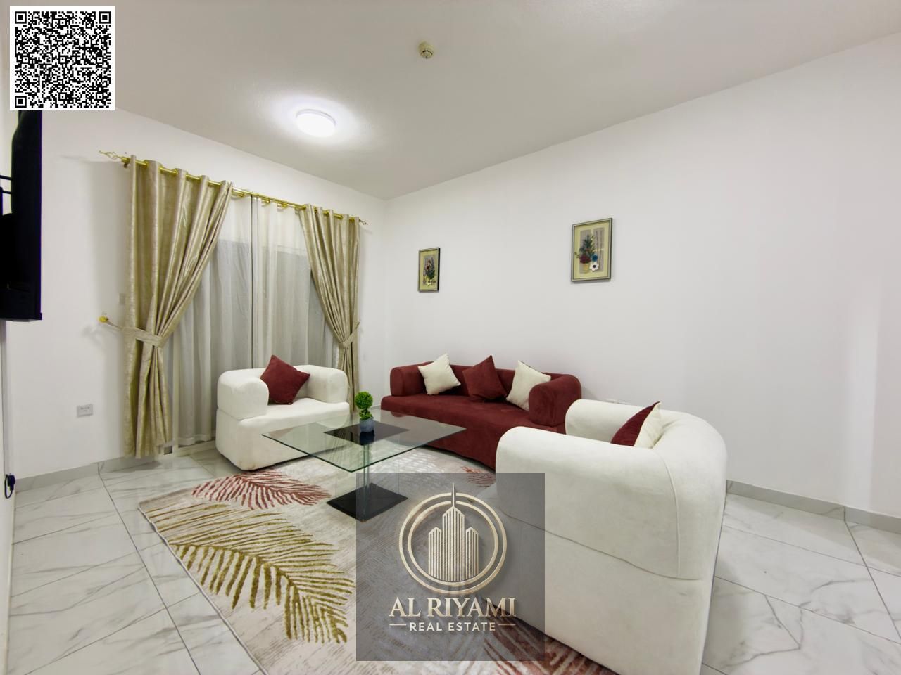 Furnished one-bedroom apartment for monthly rent in Al Nuaimiya 1, Ajman, with private parking.