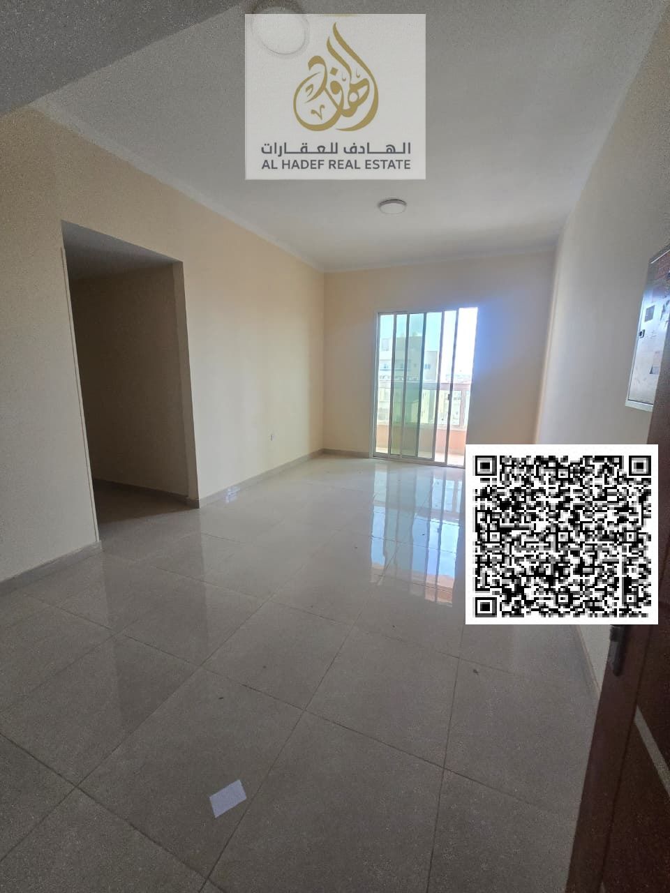 Two bedrooms and a living room in Rawda 1, near Al Hamidiya Police Station. Three bathrooms and a balcony. Central air conditioning and gas. Price: 45