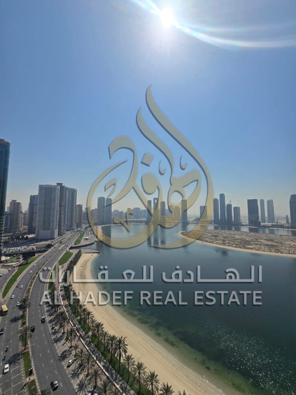 For Rent – Sharjah | Al Khan Direct Sea View 3 Bedrooms + Living Room + Maid Room Built-in Wardrobes Excellent Finishing Very S