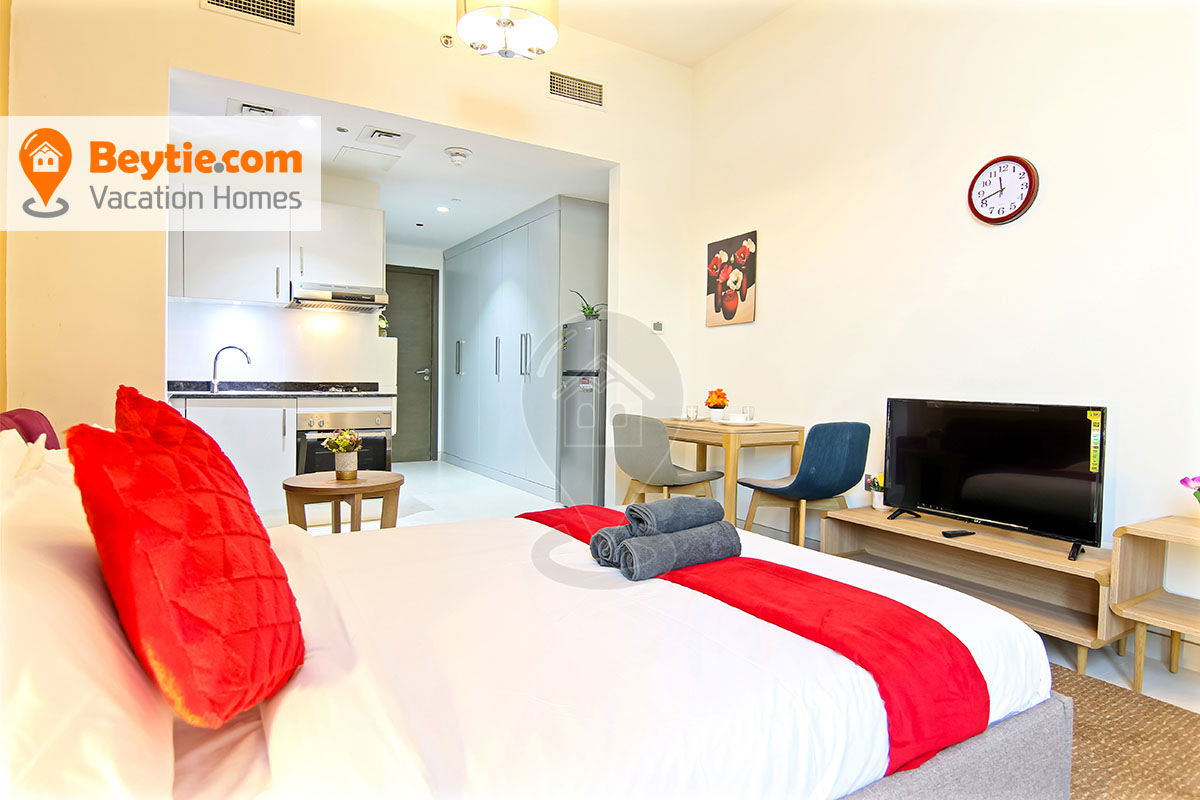 A Nice Furnished Studio Located in Montrell, Al Furjan