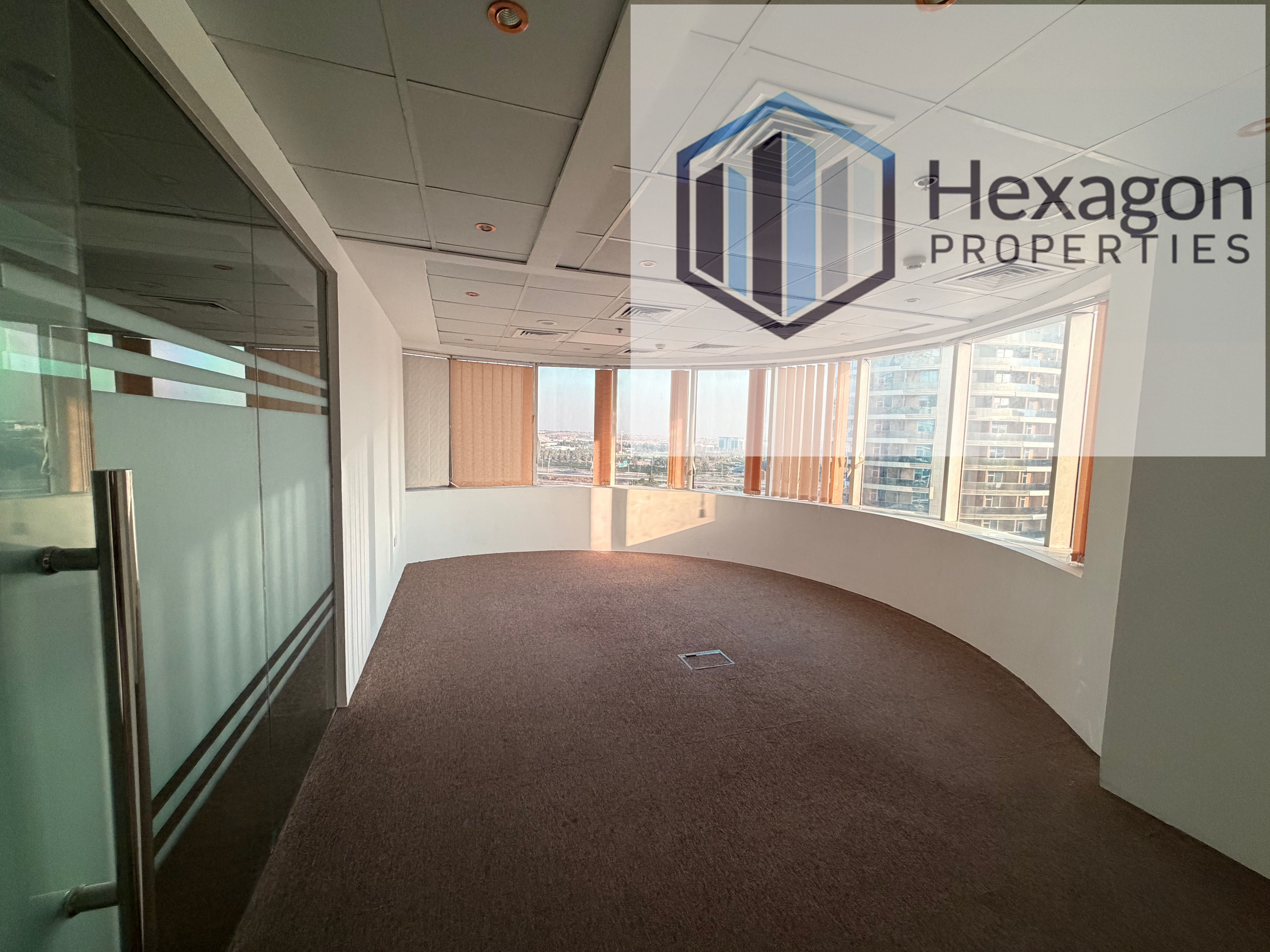 SPACIOUS OFFICE FOR RENT||READY WITH PARTITION||READY TO MOVE||AED155K
