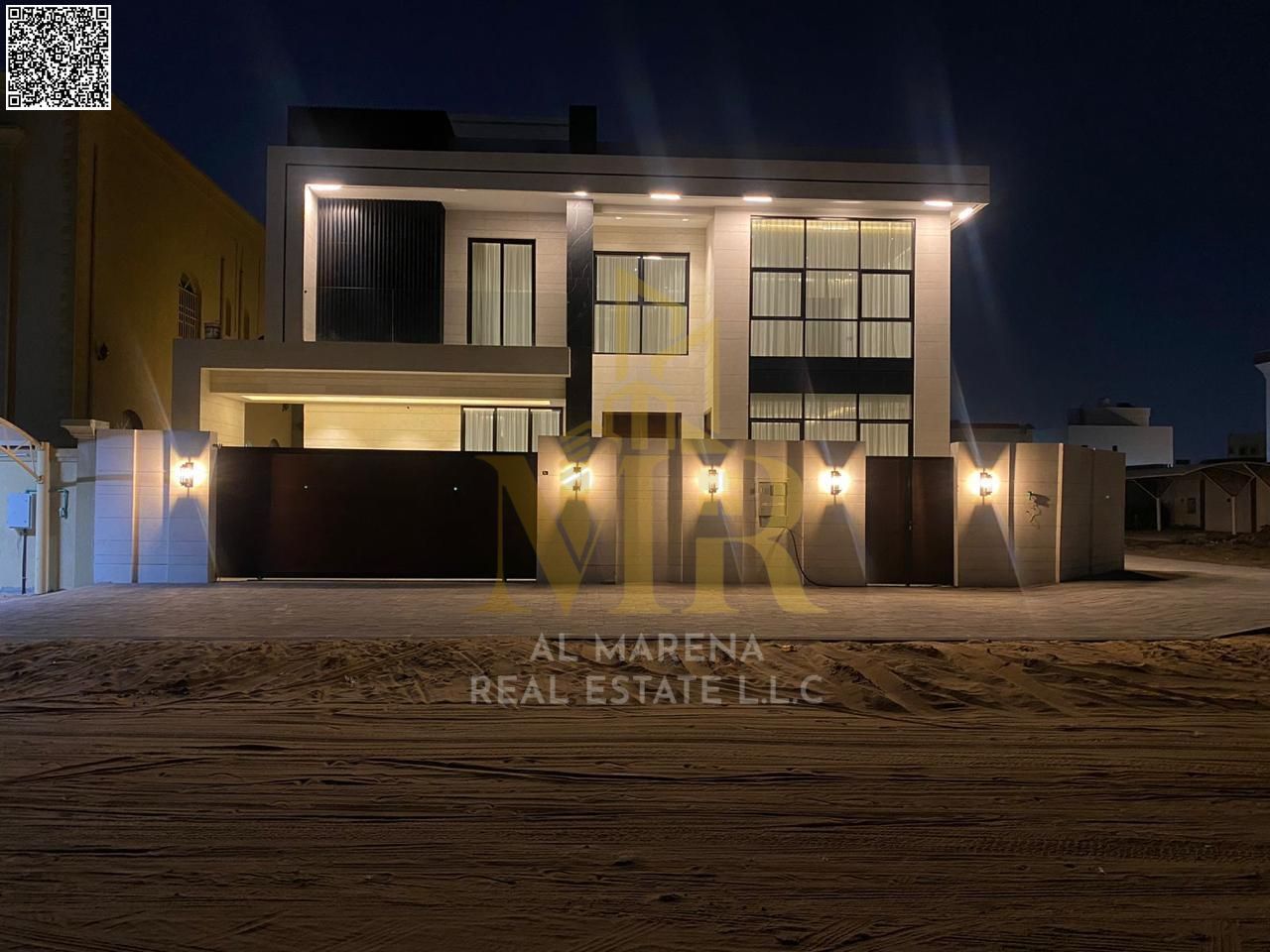 A villa with a price including electricity, water and air conditioning on the main street, ready to move in, in the most prestigious areas of Ajman. F