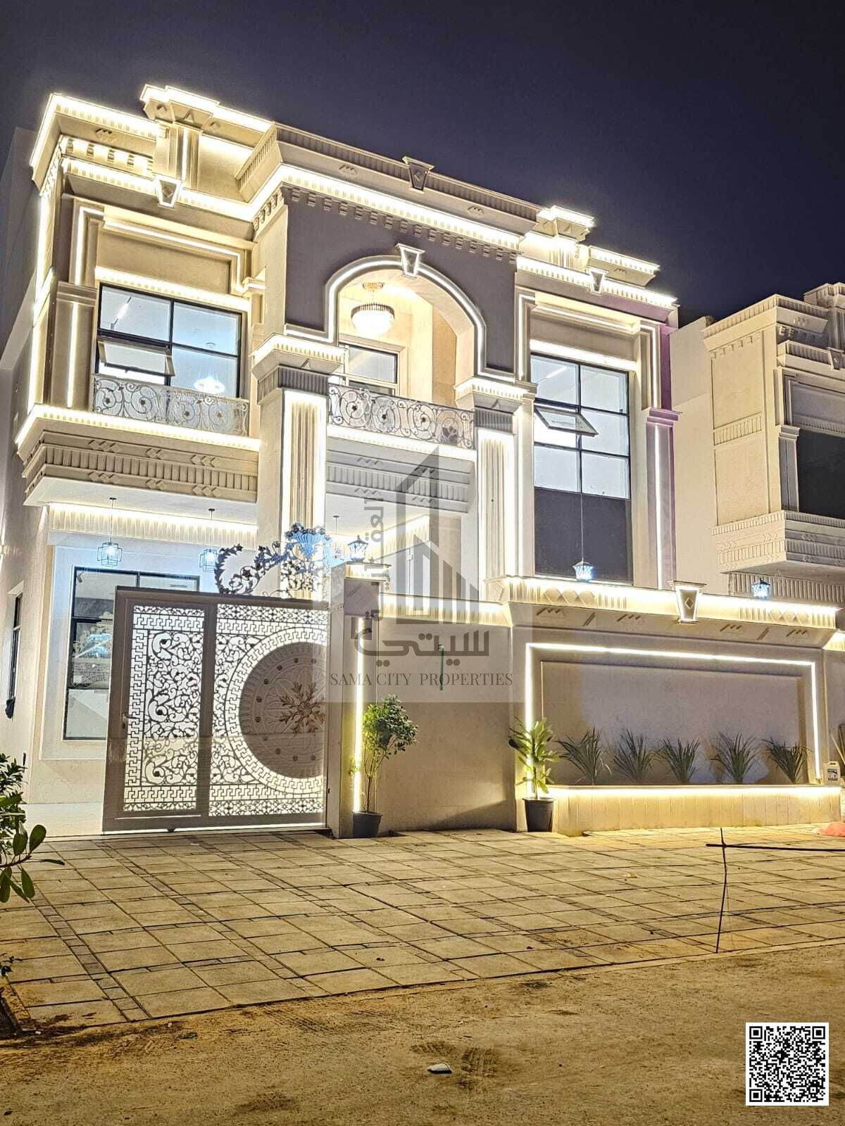 Independent luxury villa with a classic design and elegant stone façade
