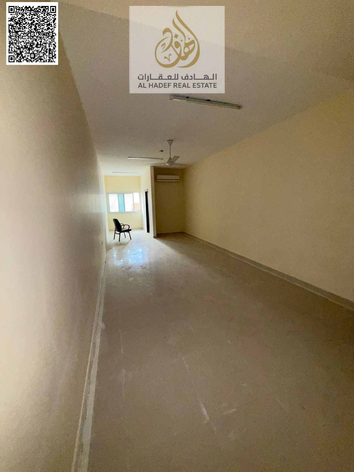 Two-bedroom apartment with a living room, one of the largest in Ajman. Two bedrooms, living room, two bathrooms, separate living room and majlis (form
