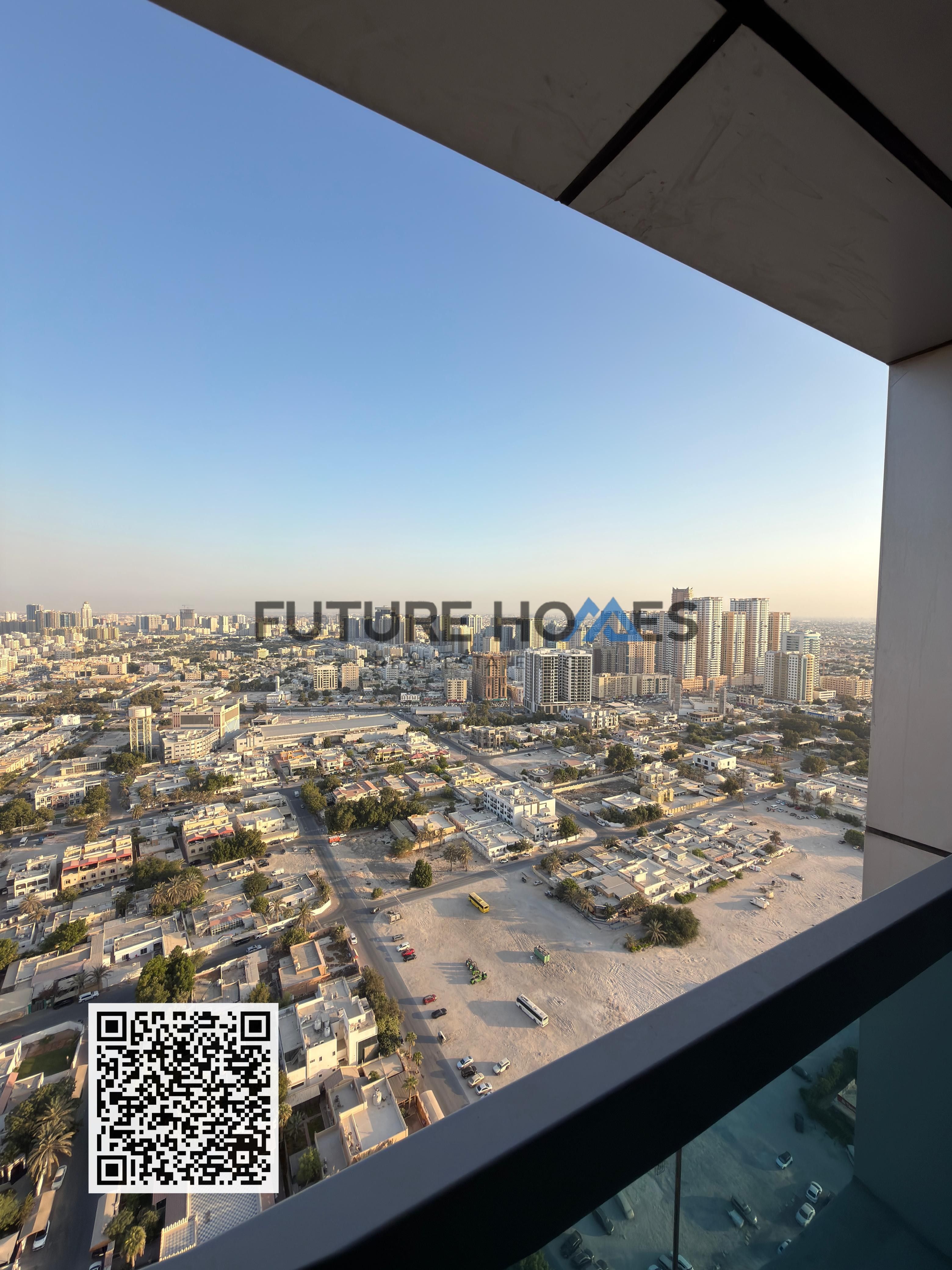 Luxury 1-Bedroom Flat with 1 Parking and a Huge Balconey for Rent in Corniche Tower City view