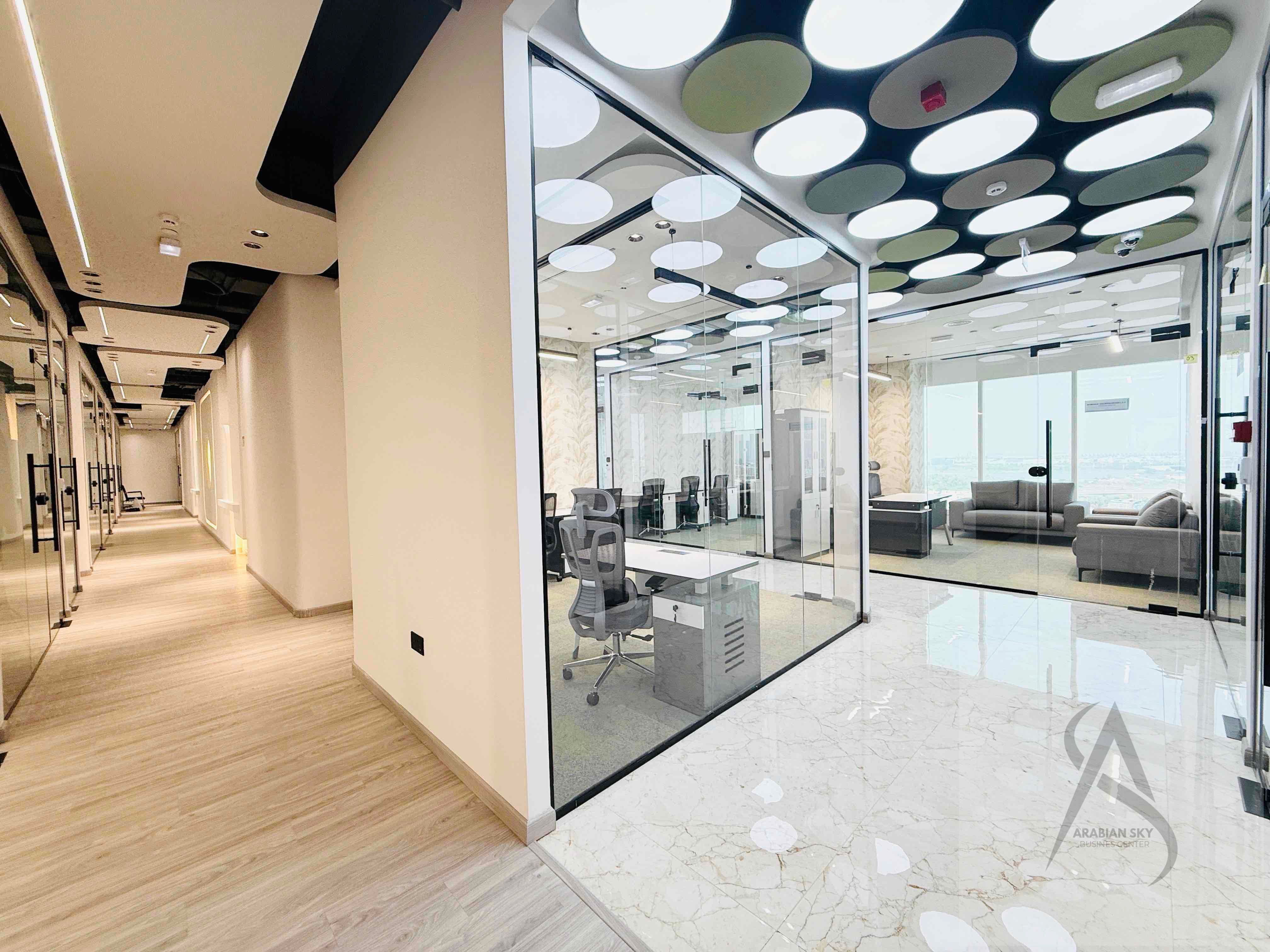 FULLY FURNISHED AND EQUIPPED OFFICES WITH BURJ KHALIFA! AND SEA VIEW ! WITH ONE MONTH FREE OFFER