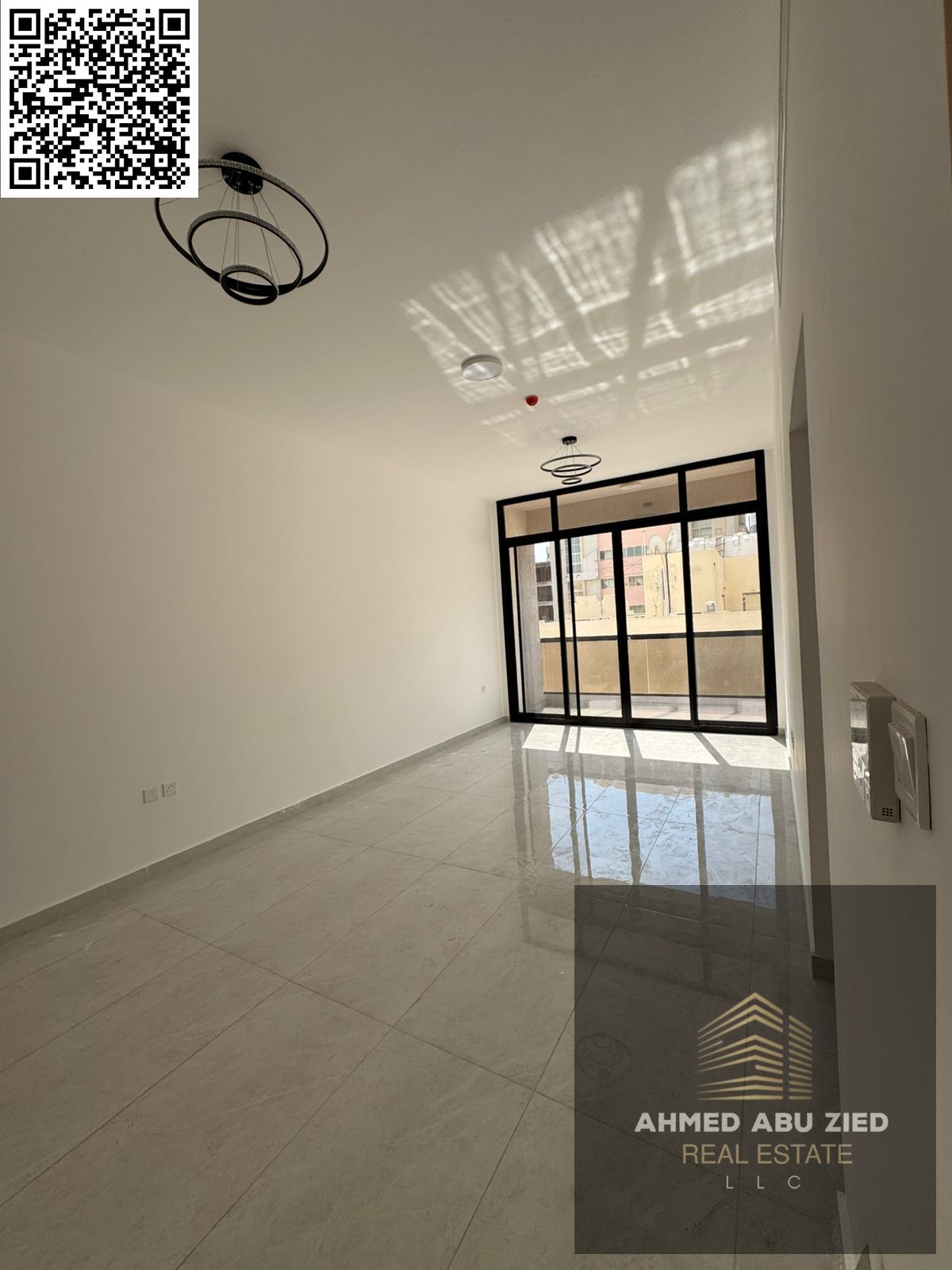Annual rent in Ajman – Al Hamidiya, brand new building, first tenant, near Ajman Court. 1BR master, hall, balcony, central AC. AED 38K, 4 payments.