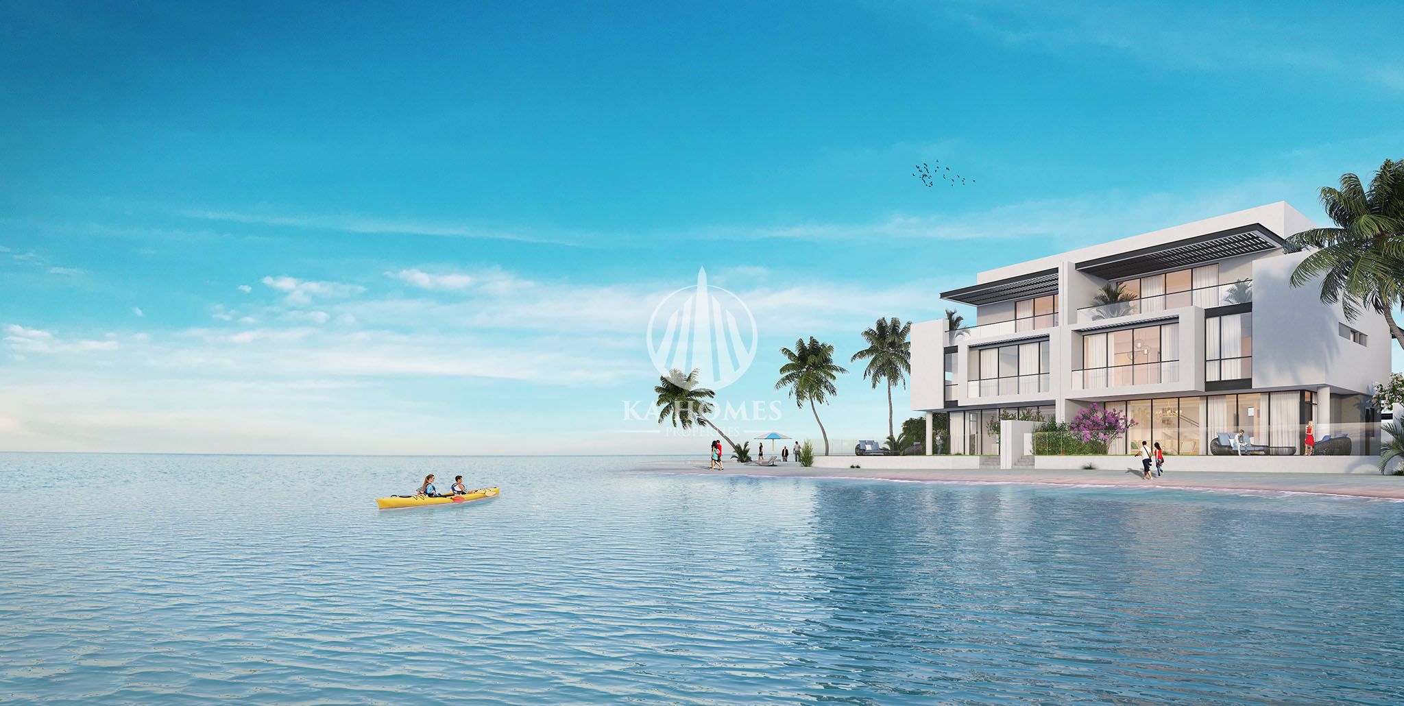 A fully detached villa on the beach, ready immediately. First row, complete privacy with a private beach.