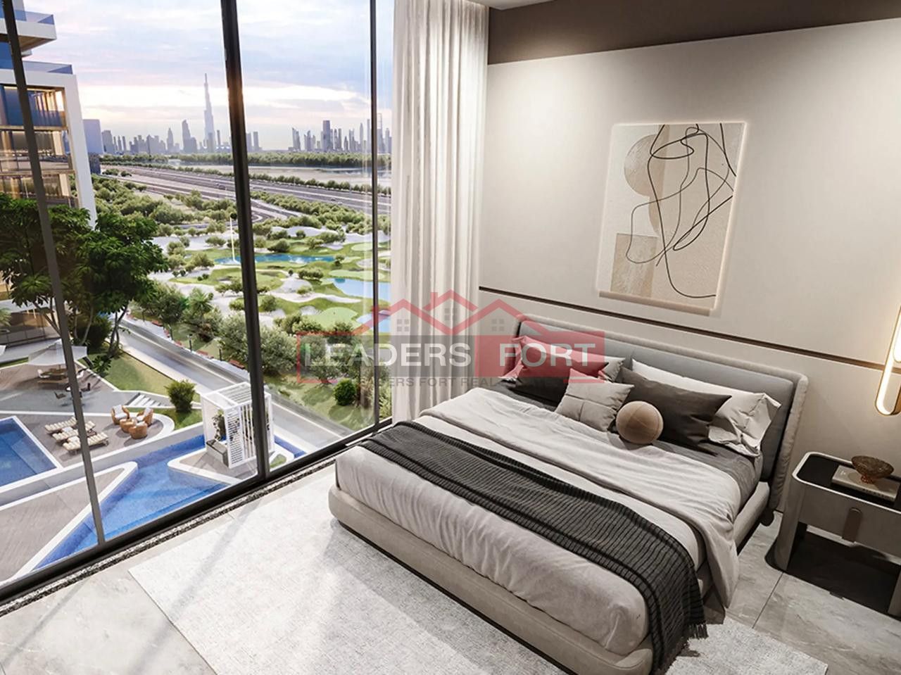 High Floor 1BR + Study | Golf & Ras Al Khor View |