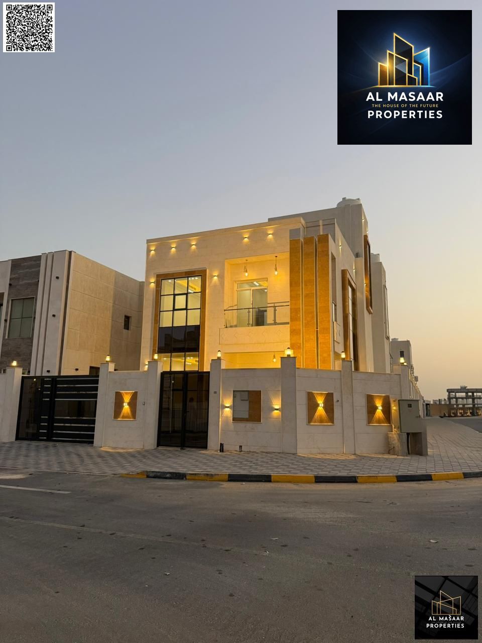 For sale: a luxurious villa in Al Zahia, corner lot, with a spacious area, high-end finishing, prime location, and no maintenance fees.